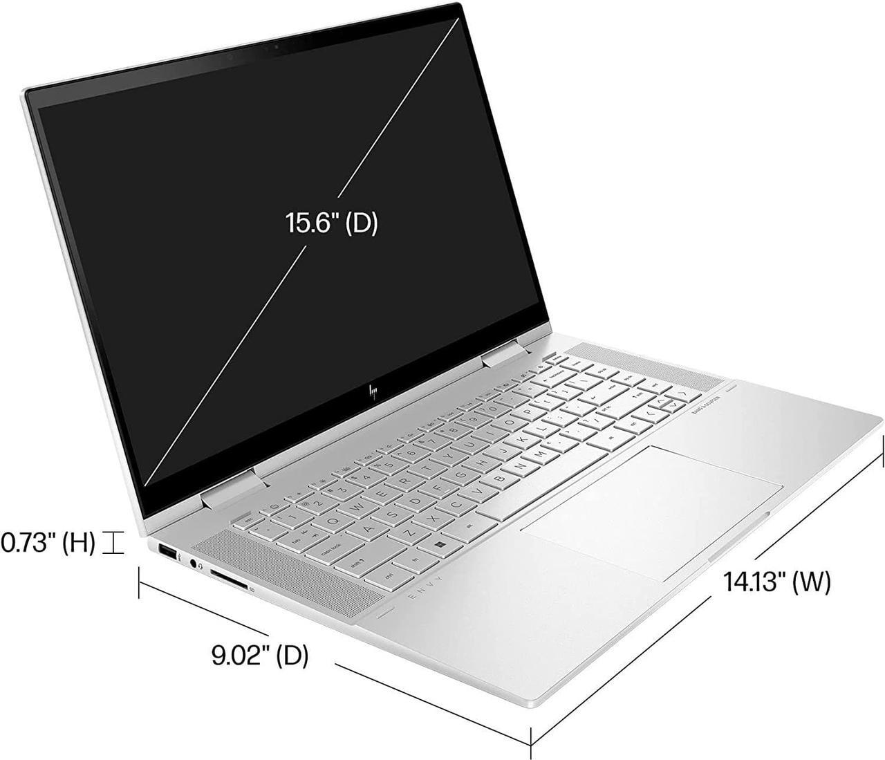 Alt view image 3 of 7 - HP Envy X360 2-in-1 15 laptop, 12th Generation Intel i5-1235U 10-Core, Intel Iris Xe Graphics, 32GB DDR4  1TB PCIe SSD, 15.6FHD IPS Touchscreen, Backlight Keyboard, Bluetooth, Windows 11 Pro