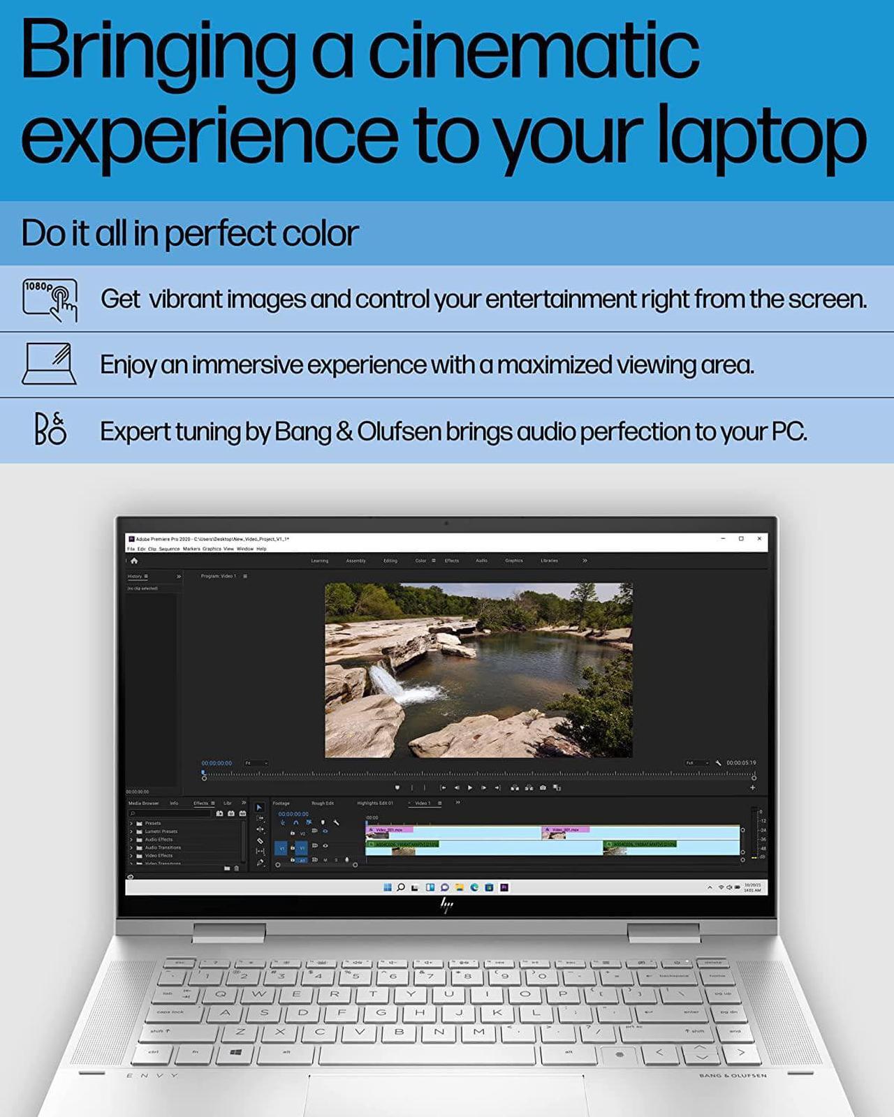 Alt view image 6 of 7 - HP Envy x360 15 2-in-1 Laptop, Intel Core i7-1260P 12-Cores Processor, Intel Iris Xe Graphics, 16GB DDR4  1TB PCIe SSD, 15.6" FHD IPS Touchscreen, WiFi, Backlight Keyboard, FP Reader, Windows 11 Pro