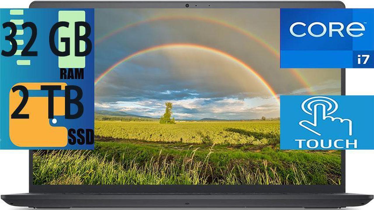 Main image of Dell Inspiron 15 3000 Series 3520 Laptop, 12th Gen Intel Core i7-1255U 10-Cores Processor, Intel Iris Xe Graphics, 32GB DDR4  2TB PCIe SSD, 15.6" FHD Touchscreen, WiFi, HDMI, Webcam, Windows 11
