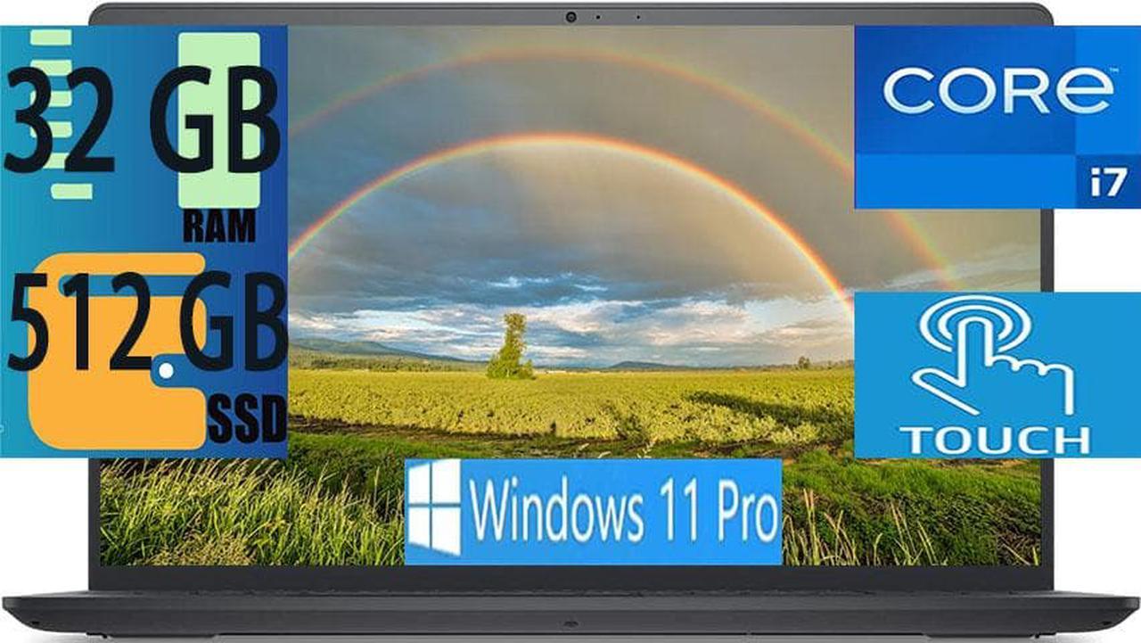 Main image of Dell Inspiron 15 3000 Series 3520 Laptop, 12th Gen Intel Core i7-1255U 10-Cores Processor, Intel Iris Xe Graphics, 32GB DDR4  512GB PCIe SSD, 15.6" FHD Touchscreen, WiFi, HDMI, Webcam, Windows 11 Pro
