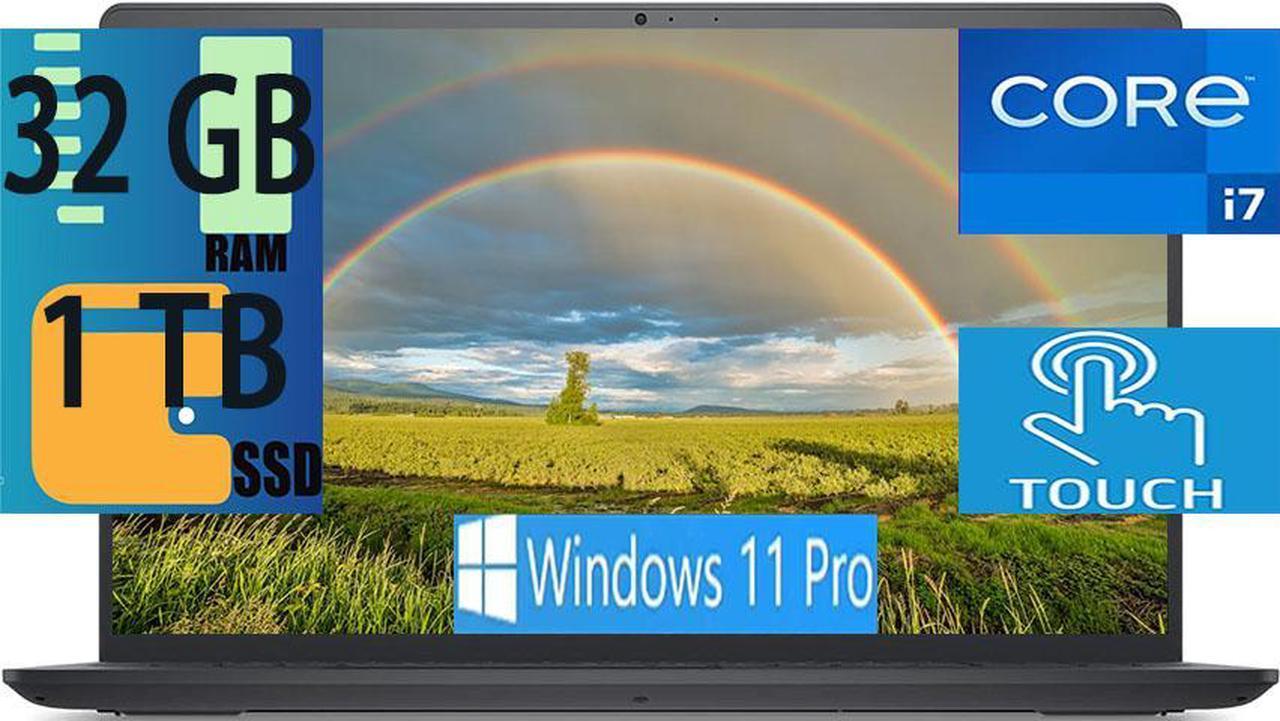 Main image of Dell Inspiron 15 3000 Series 3520 Laptop, 12th Gen Intel Core i7-1255U 10-Cores Processor, Intel Iris Xe Graphics, 32GB DDR4  1TB PCIe SSD, 15.6" FHD Touchscreen, WiFi, HDMI, Webcam, Windows 11 Pro