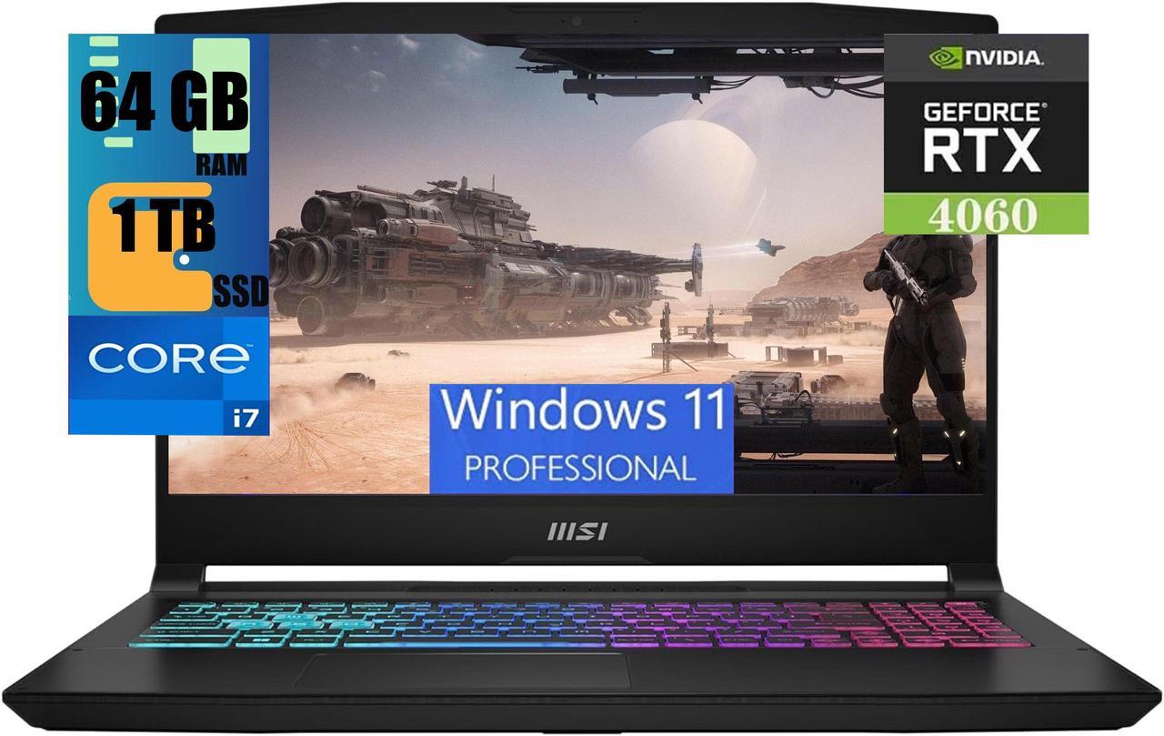 MSI Katana 15 Laptop, 15.6" FHD 144Hz Display, Intel Core i7-13620H 10 Cores Processor, NVIDIA GeForce RTX 4060 8 GB GDDR6, 64GB DDR5  1TB PCIe SSD, Cooler Boost 5, Windows 11 Pro