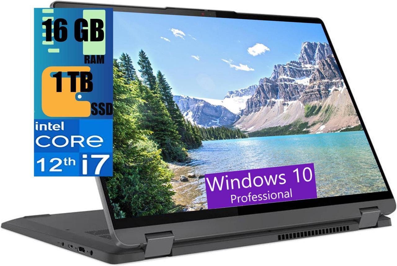 Lenovo IdeaPad Flex 5 2-in-1 16 Laptop, 16" 2.5K WQXGA Touchscreen, Intel Core i7-1255U 10 cores Processor, Intel Iris Xe Graphics, 16GB  DDR4  1TB PCIe SSD, Wi-Fi 6, Windows 10 Pro