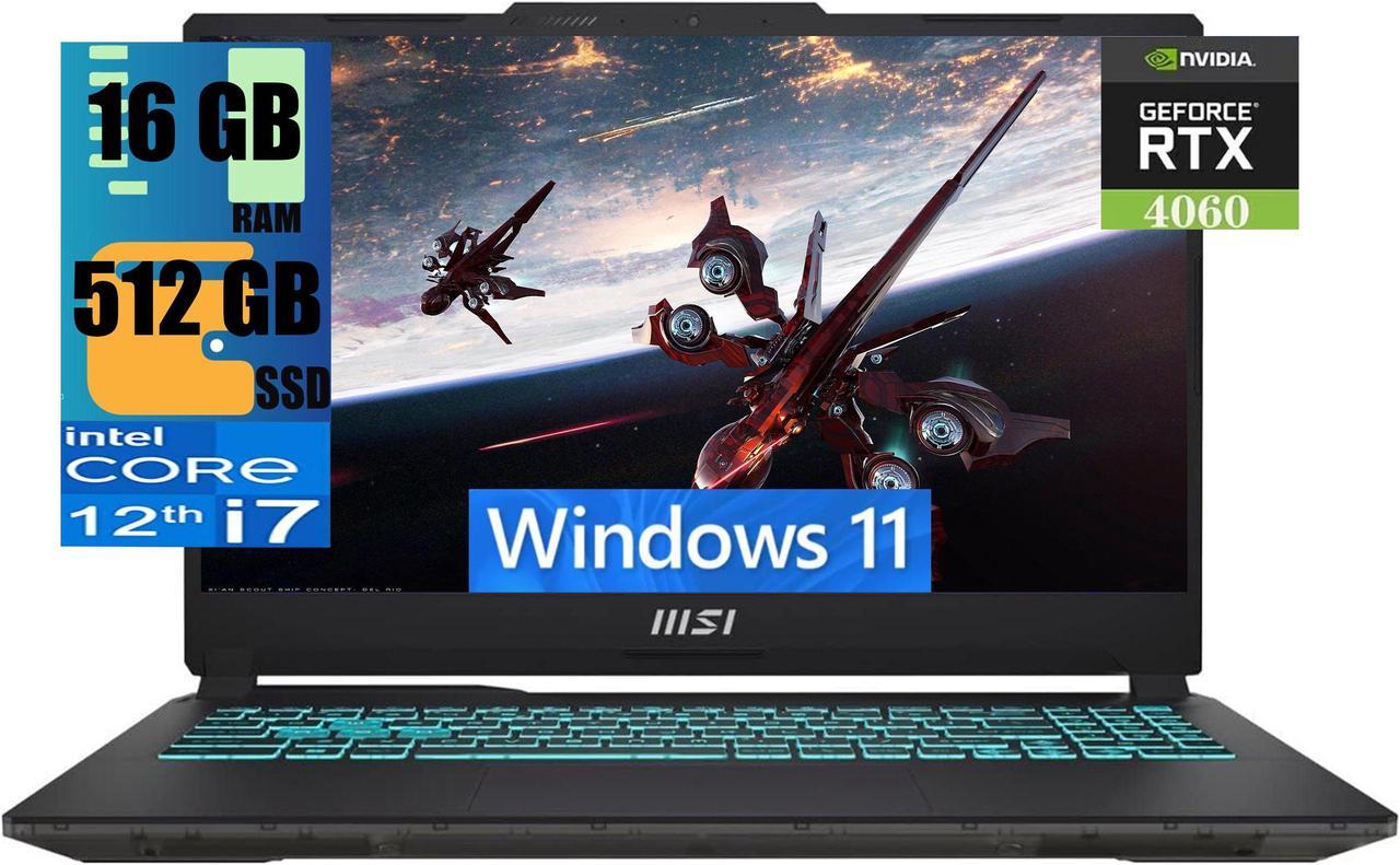 MSI Cyborg 15 Gaming Laptop, 15.6" FHD 144Hz Display, Intel Core i7-12650H 10-cores Processor, NVIDIA GeForce RTX 4060 8GB GDDR6, 16GB DDR5  512GB PCIe SSD, Backlit Keyboard, Wi-Fi 6, Windows 11