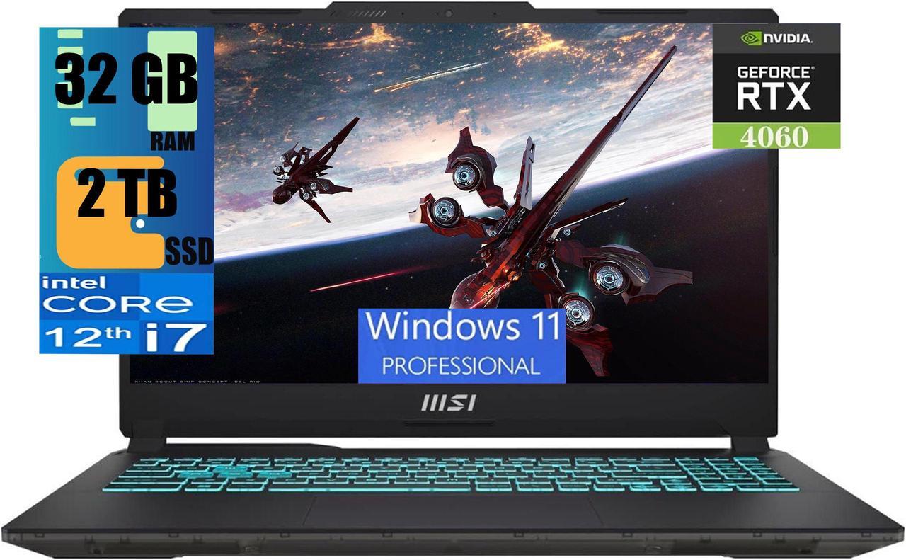 MSI Cyborg 15 Gaming Laptop, 15.6" FHD 144Hz Display, Intel Core i7-12650H 10-cores Processor, NVIDIA GeForce RTX 4060 8GB GDDR6, 32GB DDR5  2TB PCIe SSD, Backlit Keyboard, Wi-Fi 6, Windows 11 Pro