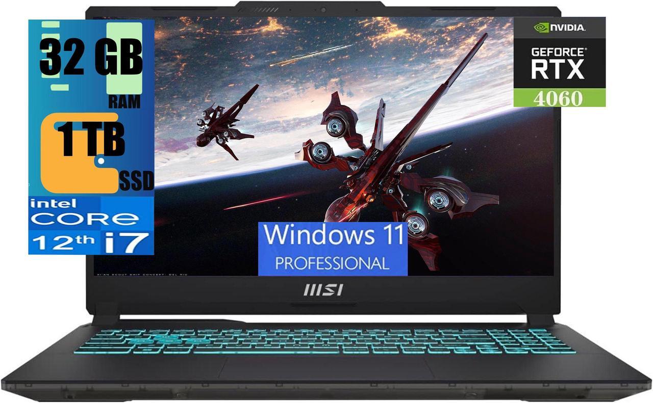 MSI Cyborg 15 Gaming Laptop, 15.6" FHD 144Hz Display, Intel Core i7-12650H 10-cores Processor, NVIDIA GeForce RTX 4060 8GB GDDR6, 32GB DDR5  1TB PCIe SSD, Backlit Keyboard, Wi-Fi 6, Windows 11 Pro