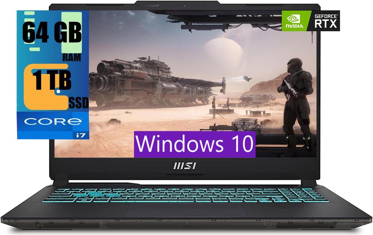 MSI Cyborg 15 Gaming Laptop, 15.6" FHD 144HZ, Intel Core i7-13620H 10 Cores Processor, NVIDIA GeForce RTX 4050 6GB GDDR6, 64GB DDR5  1TB PCIe SSD, Backlit KB, Wi-Fi 6, Windows 10