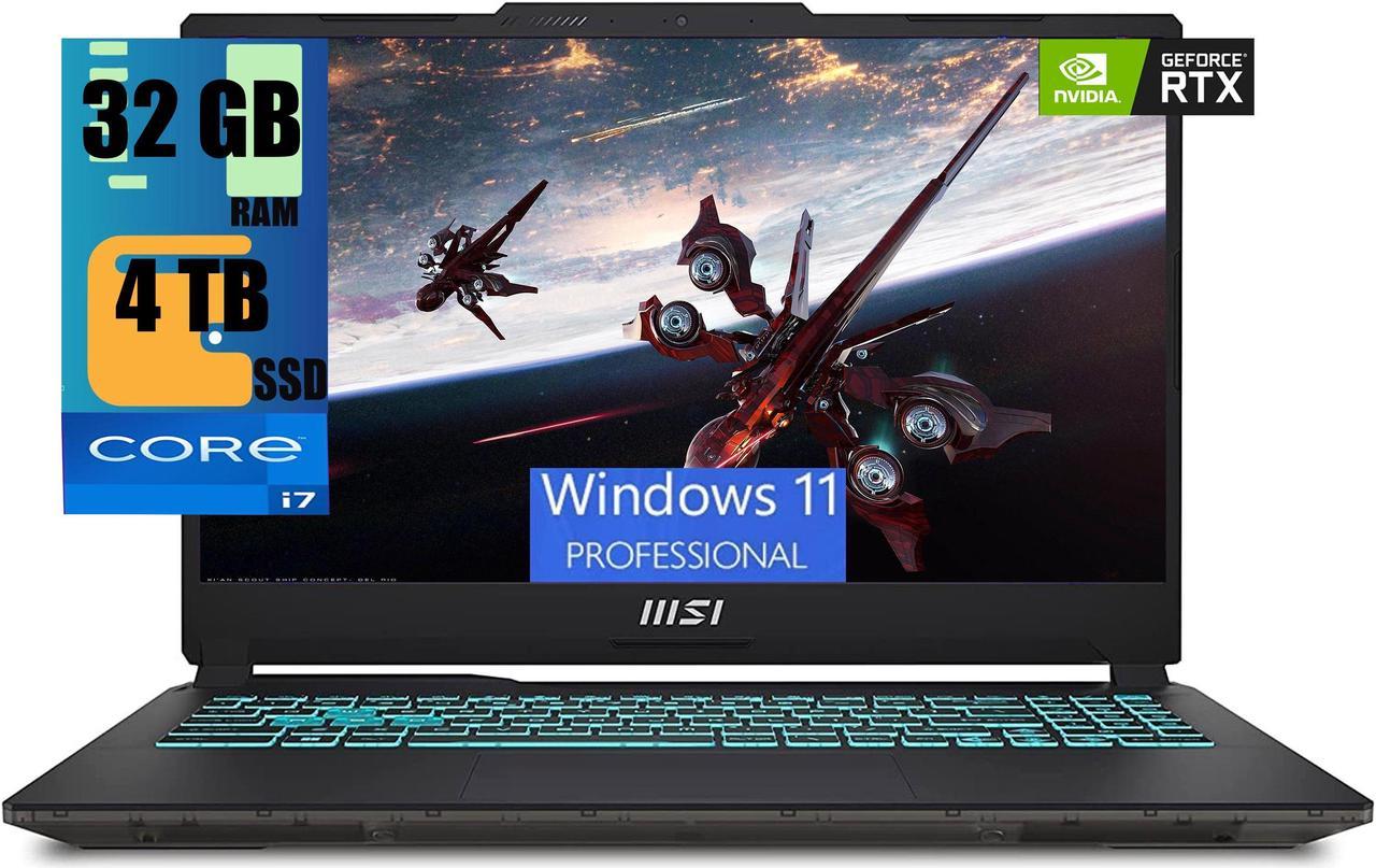 MSI Cyborg 15 Gaming Laptop, 15.6" FHD 144HZ, Intel Core i7-13620H 10 Cores Processor, NVIDIA GeForce RTX 4050 6GB GDDR6, 32GB DDR5  4TB  PCIe SSD, Backlit KB, Wi-Fi 6, Windows 11 Pro