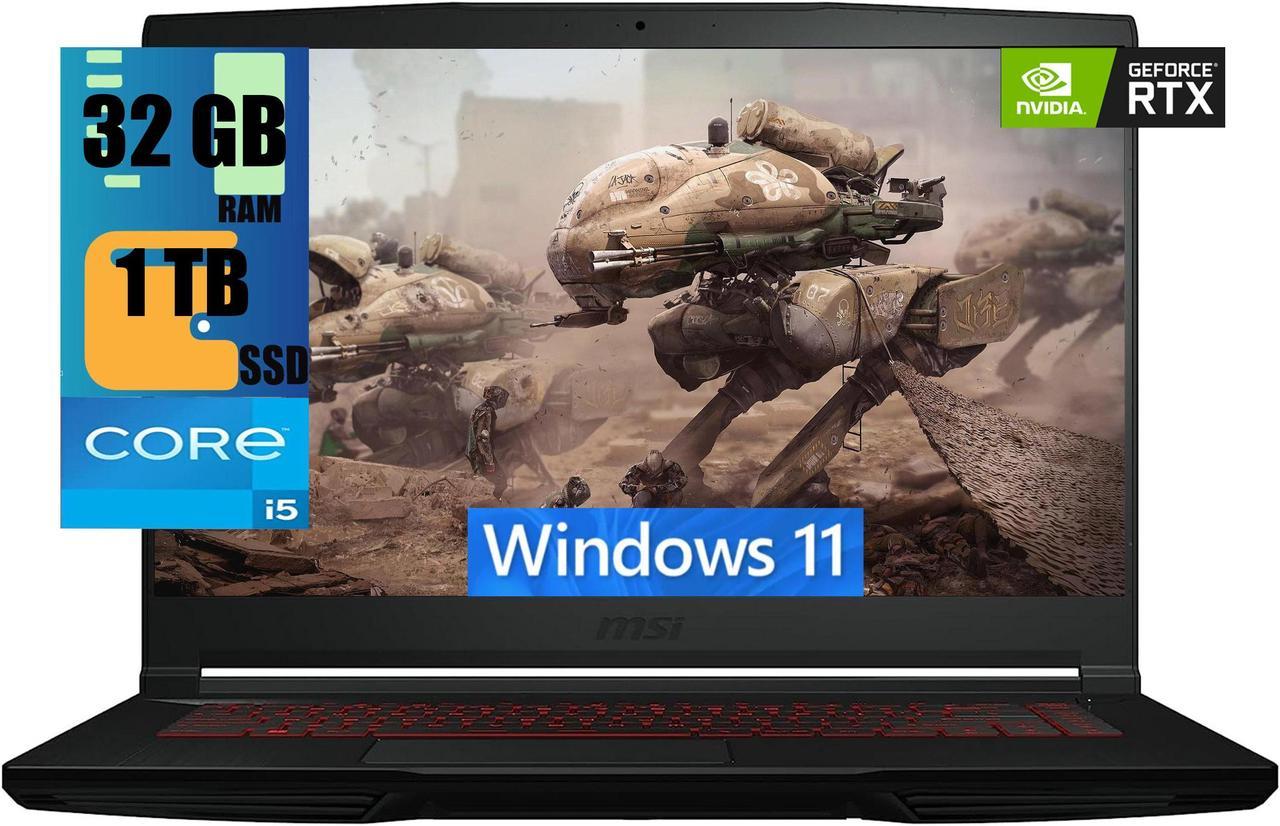 MSI Thin GF63 15 Gaming Laptop, 15.6" FHD 144Hz, Intel Core i5-12450H 10 cores Up to 4.7 GHz Processor, NVIDIA GeForce RTX 2050 4 GB, 32GB DDR4  1TB PCIe SSD, Cooler Boost 5, Windows 11