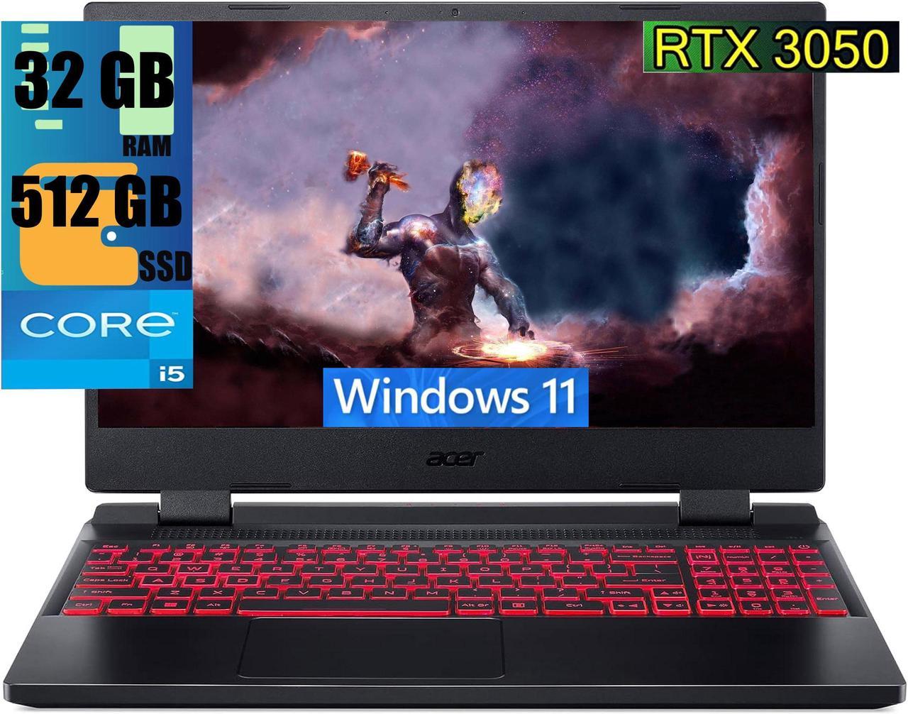 Acer Nitro 5 15 Gaming Laptop, 15.6" FHD 144Hz Display, Intel Core i5-12500H 12-Core Processor, GeForce RTX 3050 4GB GDDR6, 32GB DDR4  512GB PCIe SSD, Killer Wi-Fi 6 Backlit Keyboard, Windows 11