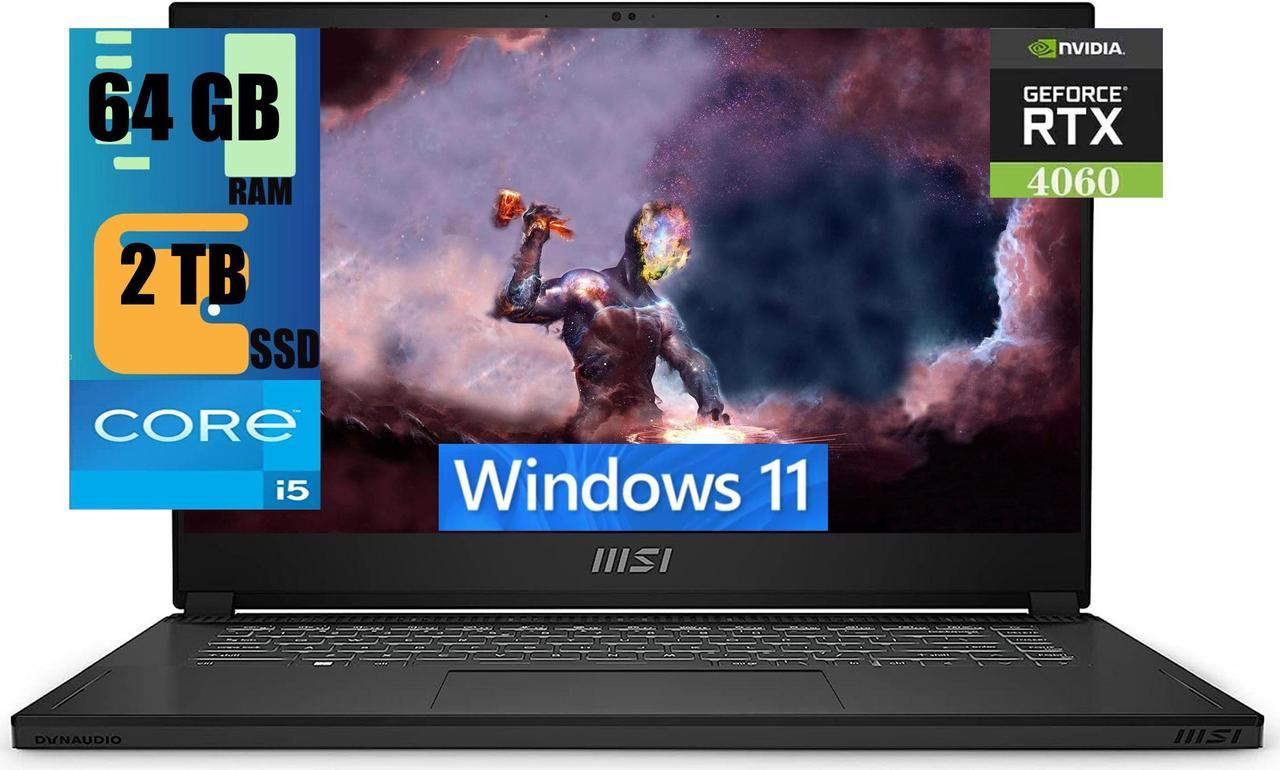 MSI Stealth 15 Gaming Laptop, 15.6" FHD 144Hz Display, Intel Core i5-13420H 8 Cores Processor, NVIDIA GeForce RTX 4060 8GB GDDR6, 64GB DDR5  2TB PCIe SSD, Cooler Boost Trinity+, Windows 11