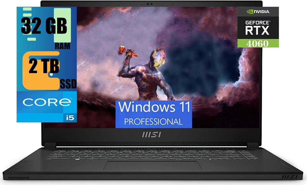 MSI Stealth 15 Gaming Laptop, 15.6" FHD 144Hz Display, Intel Core i5-13420H 8 Cores Processor, NVIDIA GeForce RTX 4060 8GB GDDR6, 32GB DDR5  2TB PCIe SSD, Cooler Boost Trinity+, Windows 11 Pro