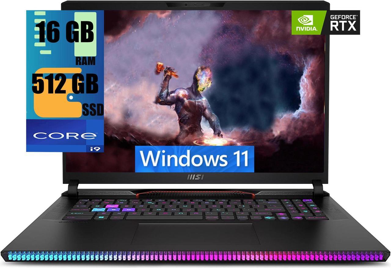 MSI Raider 17 Gaming Laptop, 17.3" QHD 240Hz Display, Intel Core i9-13980HX 24 Cores Processor, NVIDIA GeForce RTX 4090 8GB GDDR6, 16GB DDR5  512GB PCIe SSD, Thunderbolt 4, Windows 11