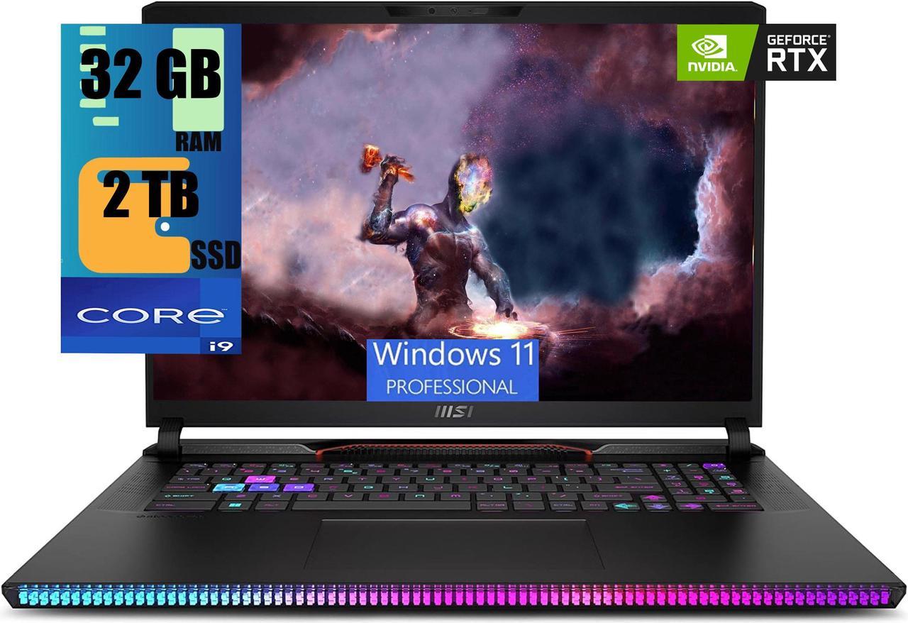 MSI Raider 17 Gaming Laptop, 17.3" QHD 240Hz Display, Intel Core i9-13980HX 24 Cores Processor, NVIDIA GeForce RTX 4090 8GB GDDR6, 32GB DDR5  2TB PCIe SSD, Thunderbolt 4, Windows 11 Pro