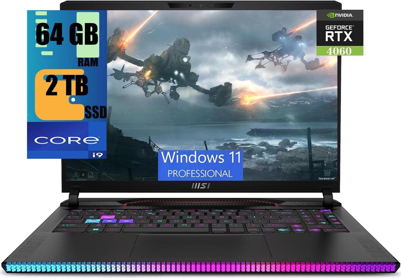 MSI Raider 16 Gaming Laptop, 16" QHD 240Hz Display, Intel Core i9-13950HX 24 Cores Processor, NVIDIA GeForce RTX 4060 8 GB GDDR6, 64GB DDR5  2TB PCIe SSD, Cooler Boost 5, Windows 11 Pro