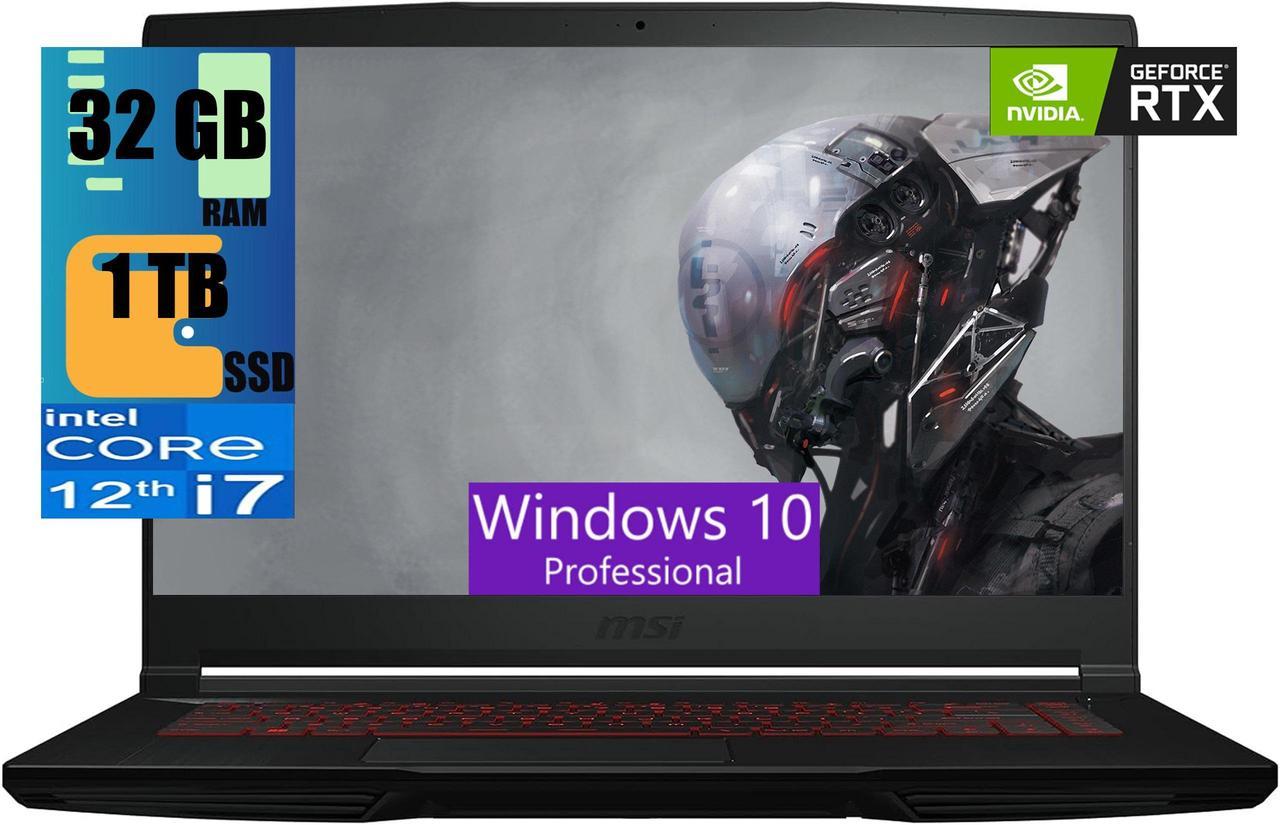 MSI Thin GF63 15 Gaming Laptop, 15.6" FHD 144Hz, Intel Core i7-12650H 10-Cores Processor, GeForce RTX 4050 6GB GDDR6 Graphics, 32GB DDR4  1TB PCIe SSD, Type-C, Cooler Boost 5, Windows 10 Pro