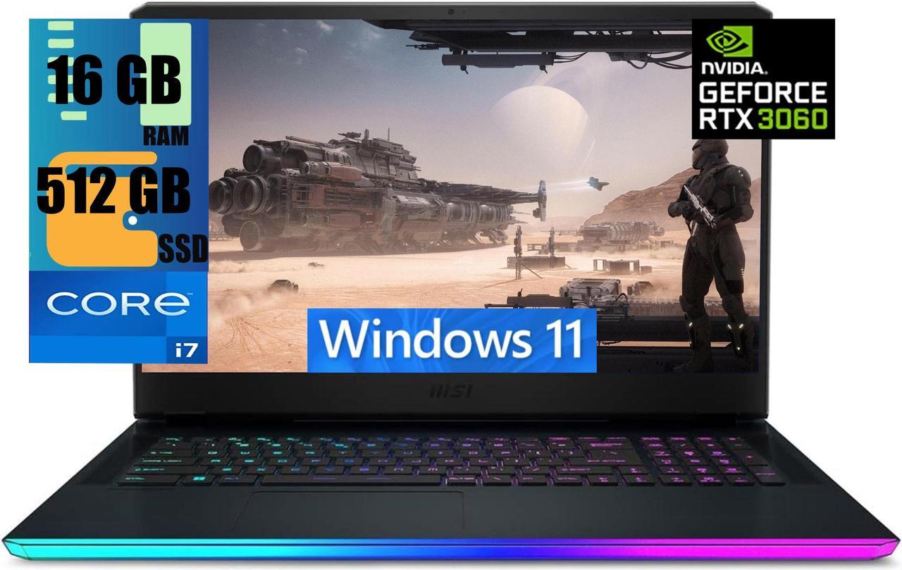 MSI GE76 17 Gaming Laptop, 17.3" 144Hz FHD (1920 x 1080) Display, Intel Core i7-11800H 8-core Processor, NVIDIA GeForce RTX 3060 6GB, 16GB DDR4  512GB PCIe SSD, Backlit Keyboard, Windows 11