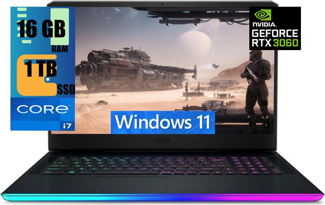 MSI GE76 17 Gaming Laptop, 17.3" 144Hz FHD (1920 x 1080) Display, Intel Core i7-11800H 8-core Processor, NVIDIA GeForce RTX 3060 6GB, 16GB DDR4  1TB PCIe SSD, Backlit Keyboard, Windows 11