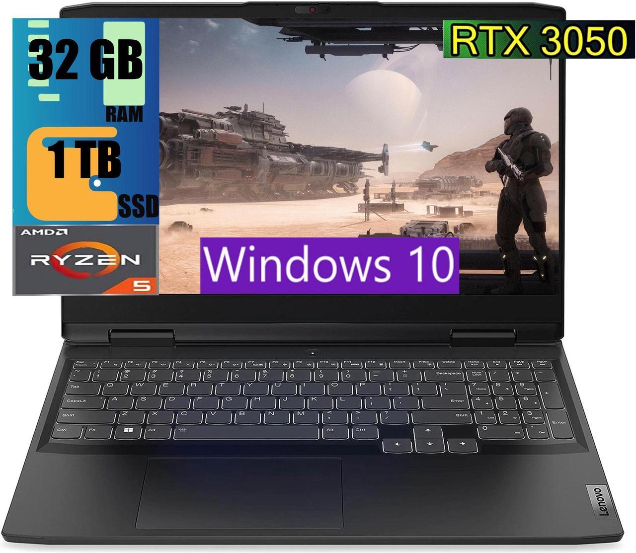 Lenovo IdeaPad Gaming 3 15 Laptop Computer, 15.6" Full HD 120Hz Display, AMD 6-core Ryzen 5 6600H Processor, GeForce RTX 3050 4GB Graphic, 32GB DDR5  1TB PCIe SSD, Backlit, Windows 10