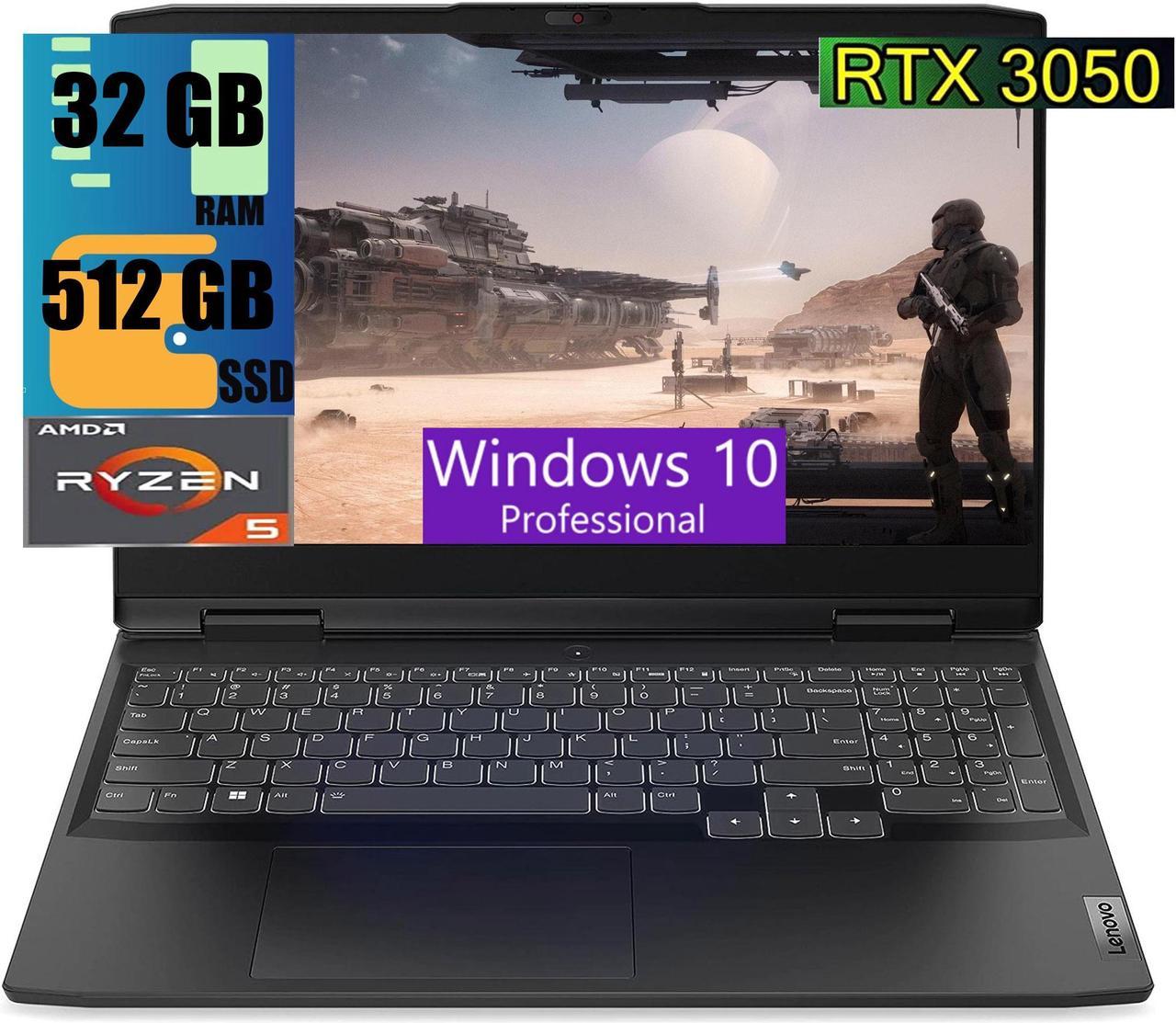 Lenovo IdeaPad Gaming 3 15 Laptop Computer, 15.6" Full HD 120Hz Display, AMD 6-core Ryzen 5 6600H Processor, GeForce RTX 3050 4GB Graphic, 32GB DDR5  512GB PCIe SSD, Backlit, Windows 10 Pro