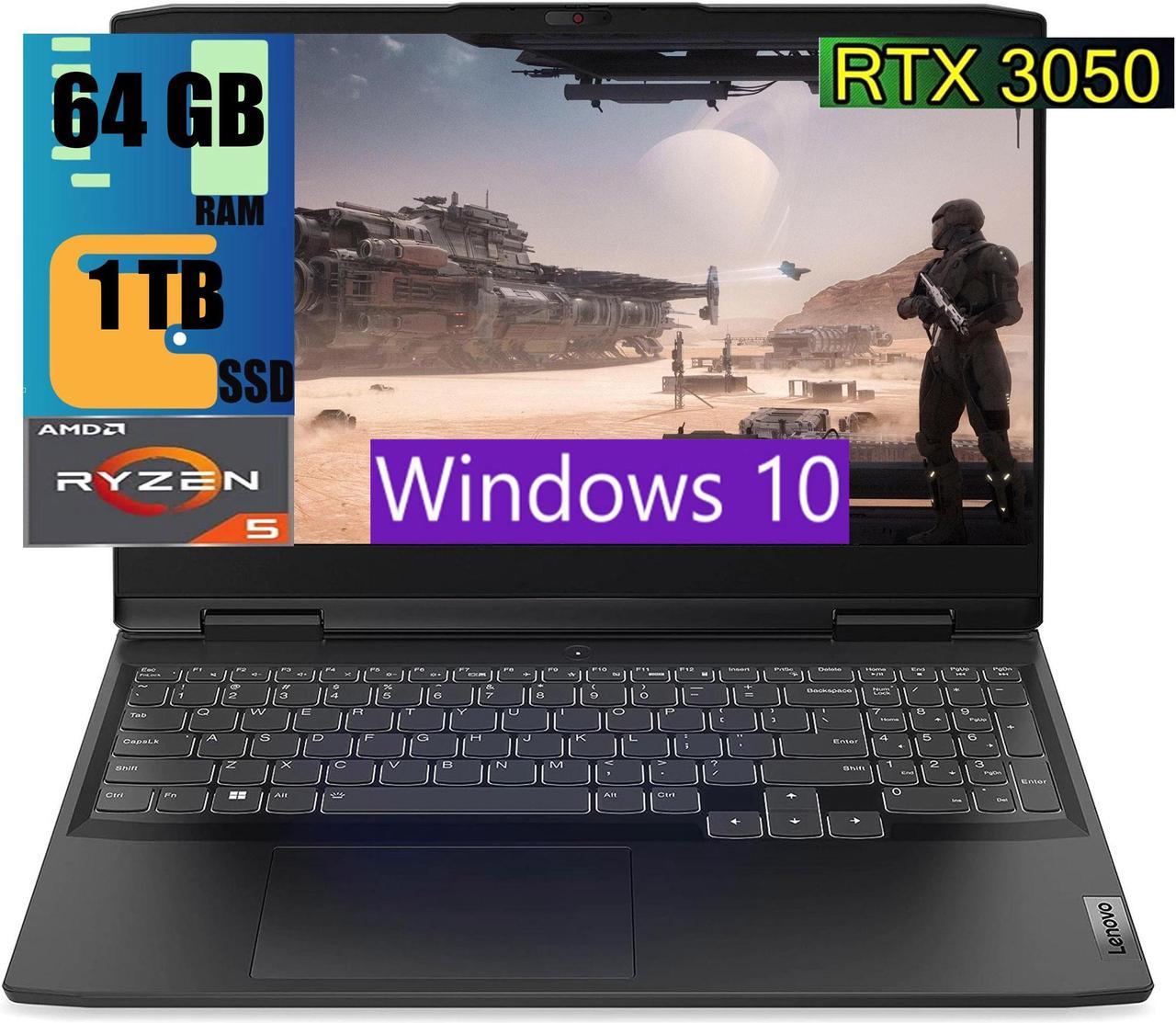 Lenovo IdeaPad Gaming 3 15 Laptop Computer, 15.6" Full HD 120Hz Display, AMD 6-core Ryzen 5 6600H Processor, GeForce RTX 3050 4GB Graphic, 64GB DDR5  1TB PCIe SSD, Backlit, Windows 10