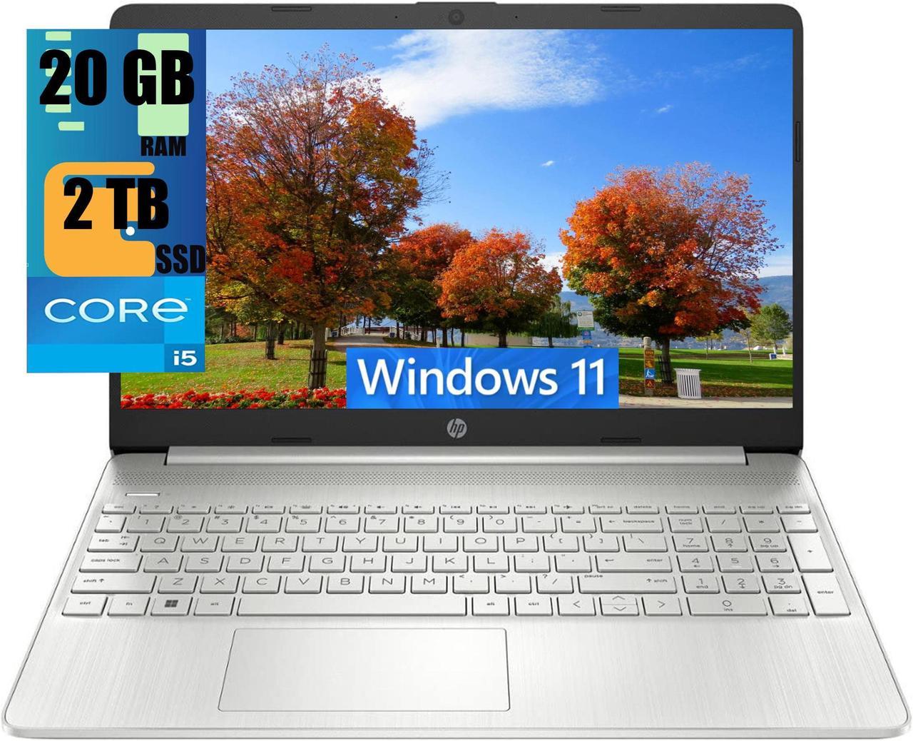 HP 15 Laptop, 15.6" FHD (1920 x 1080) Display, 11th Gen Intel Core i5-1135G7 4 cores Processor, Intel Iris Xe Graphics, 20GB DDR4  2TB PCIe SSD, Bluetooth, HDMI, Windows 11