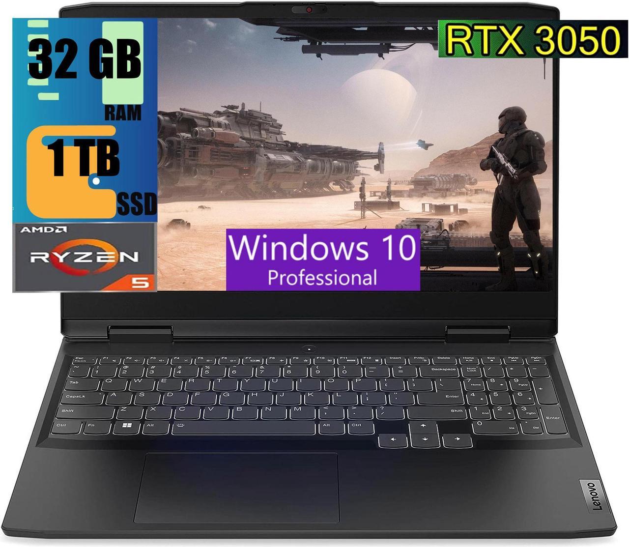 Lenovo IdeaPad Gaming 3 15 Laptop Computer, 15.6" Full HD 120Hz Display, AMD 6-core Ryzen 5 6600H Processor, GeForce RTX 3050 4GB Graphic, 32GB DDR5  1TB PCIe SSD, Backlit, Windows 10 Pro