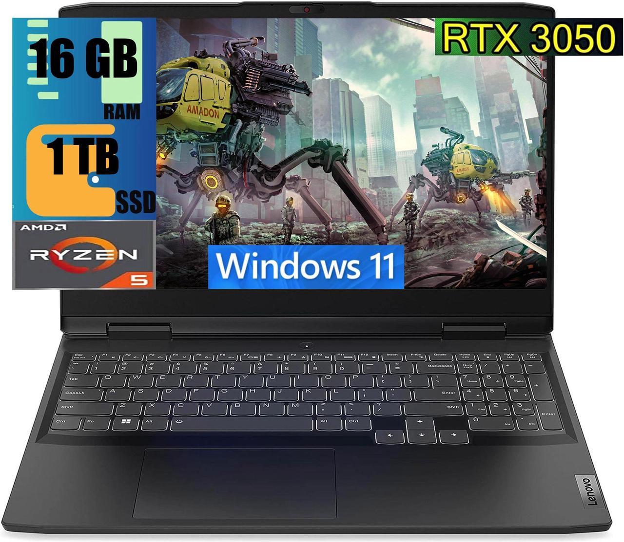 Lenovo IdeaPad Gaming 3 15 Laptop Computer, 15.6" Full HD 120Hz Display, AMD 6-core Ryzen 5 6600H Processor, GeForce RTX 3050 4GB Graphic, 16GB DDR5  1TB PCIe SSD, Backlit, Windows 11