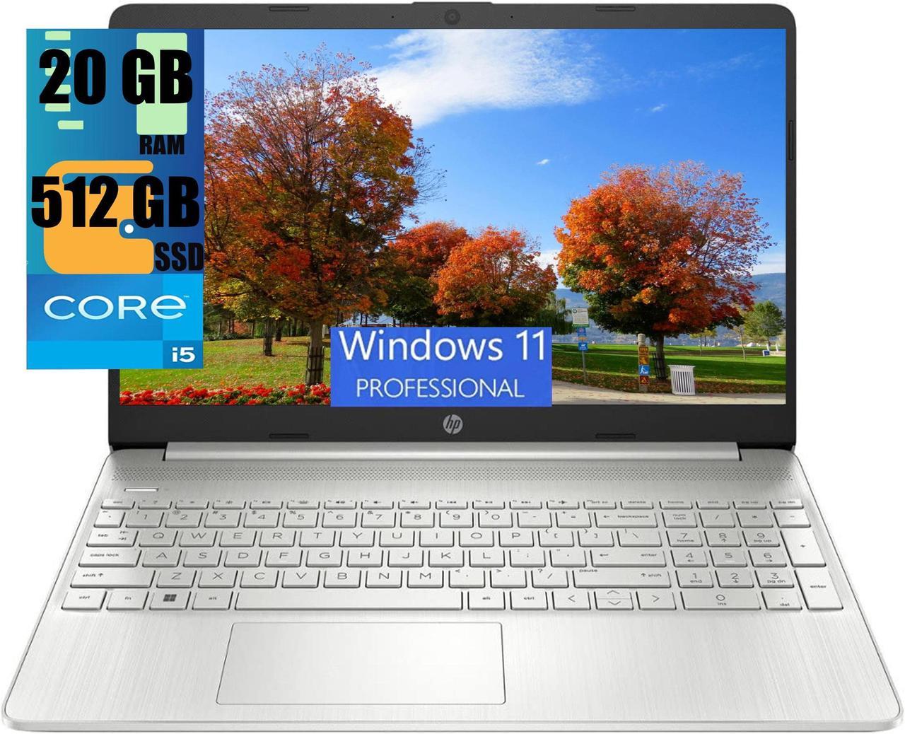 HP 15 Laptop, 15.6" FHD (1920 x 1080) Display, 11th Gen Intel Core i5-1135G7 4 cores Processor, Intel Iris Xe Graphics, 20GB DDR4  512GB PCIe SSD, Bluetooth, HDMI, Windows 11 Pro