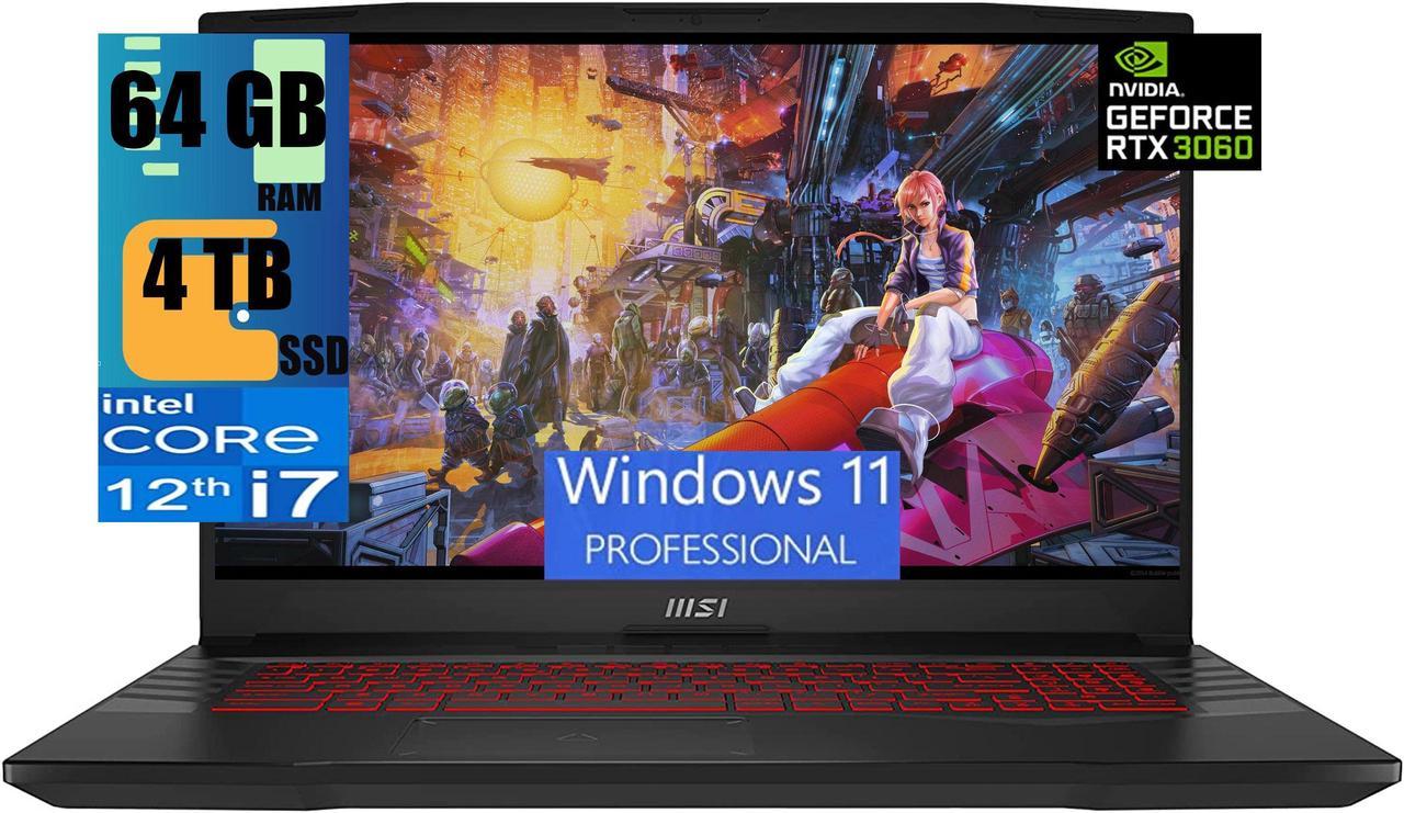 MSI Pulse GL76 17 Gaming Laptop, 17.3" Full HD (1920x1080) 144Hz Display, Intel Core i7-12700H 14-Cores, NVIDIA GeForce RTX 3060 6GB, 64GB DDR4  4TB PCIe SSD, RGB Backlit KYB, Windows 11 Pro