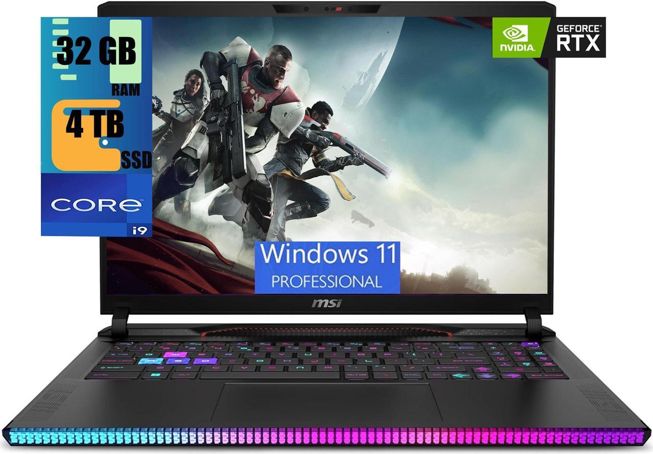 MSI Raider GE68HX 16 Gaming Laptop, 16" 4K UHD Display, Intel Core i9-14900HX 24 Core Processor, NVIDIA GeForce RTX 4070 8GB GDDR6, 32GB DDR5  4TB  PCIe SSD, Thunderbolt 4, Windows 11 Pro