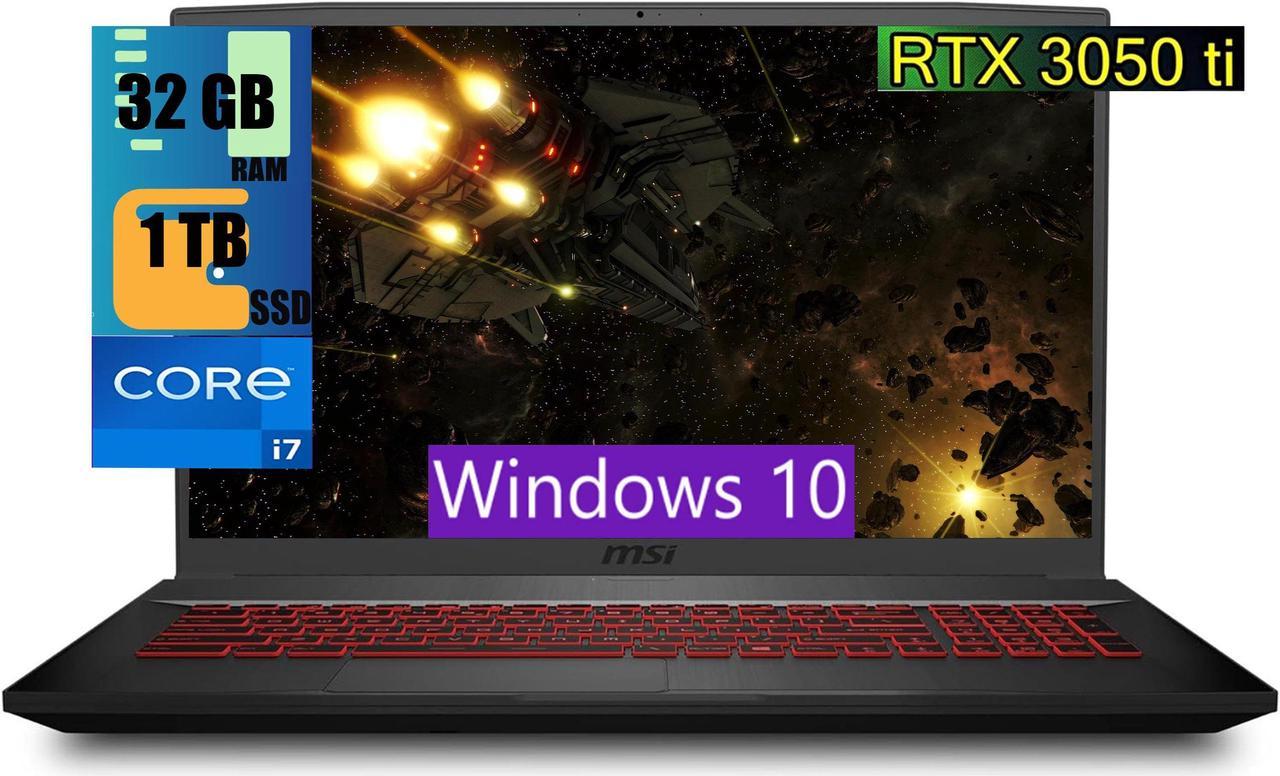 MSI Katana GF76 17 Gaming Laptop, 17.3" FHD 144Hz Display, Intel Core i7-11800H 8-Core Processors, NVIDIA GeForce RTX 3050 Ti 4GB Graphics, 32GB DDR5  1TB PCIe SSD, Backlit, Windows 10