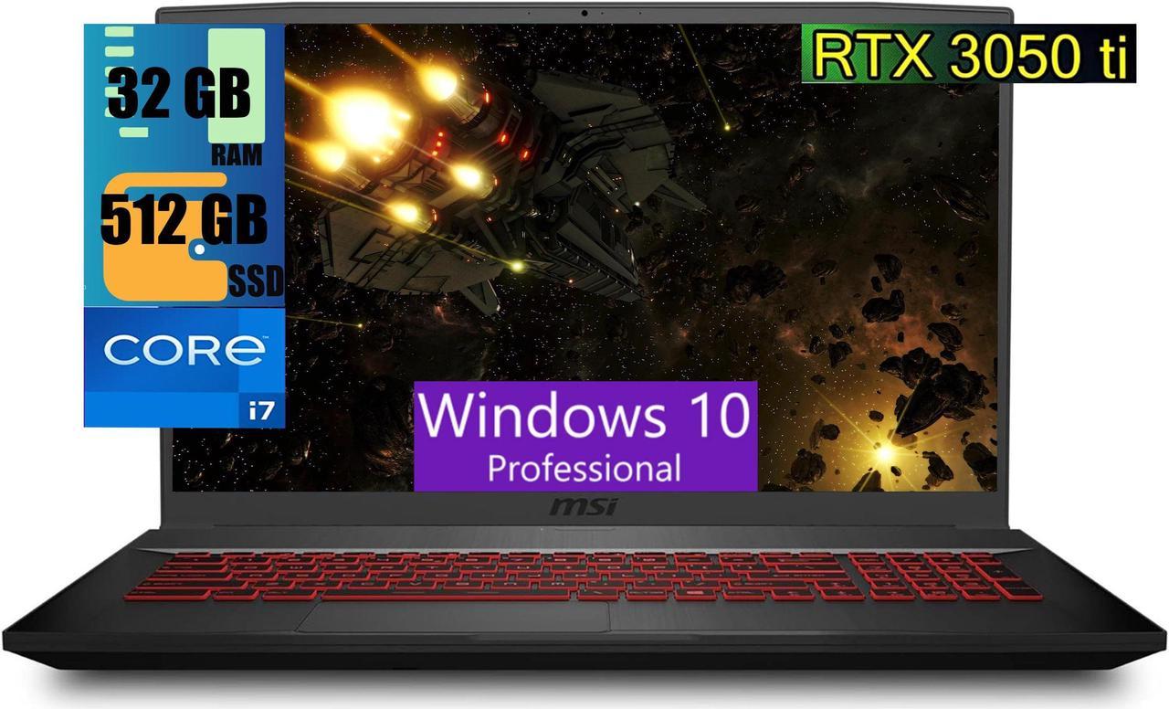 MSI Katana GF76 17 Gaming Laptop, 17.3" FHD 144Hz Display, Intel Core i7-11800H 8-Core Processors, NVIDIA GeForce RTX 3050 Ti 4GB Graphics, 32GB DDR5  512GB PCIe SSD, Backlit, Windows 10 Pro