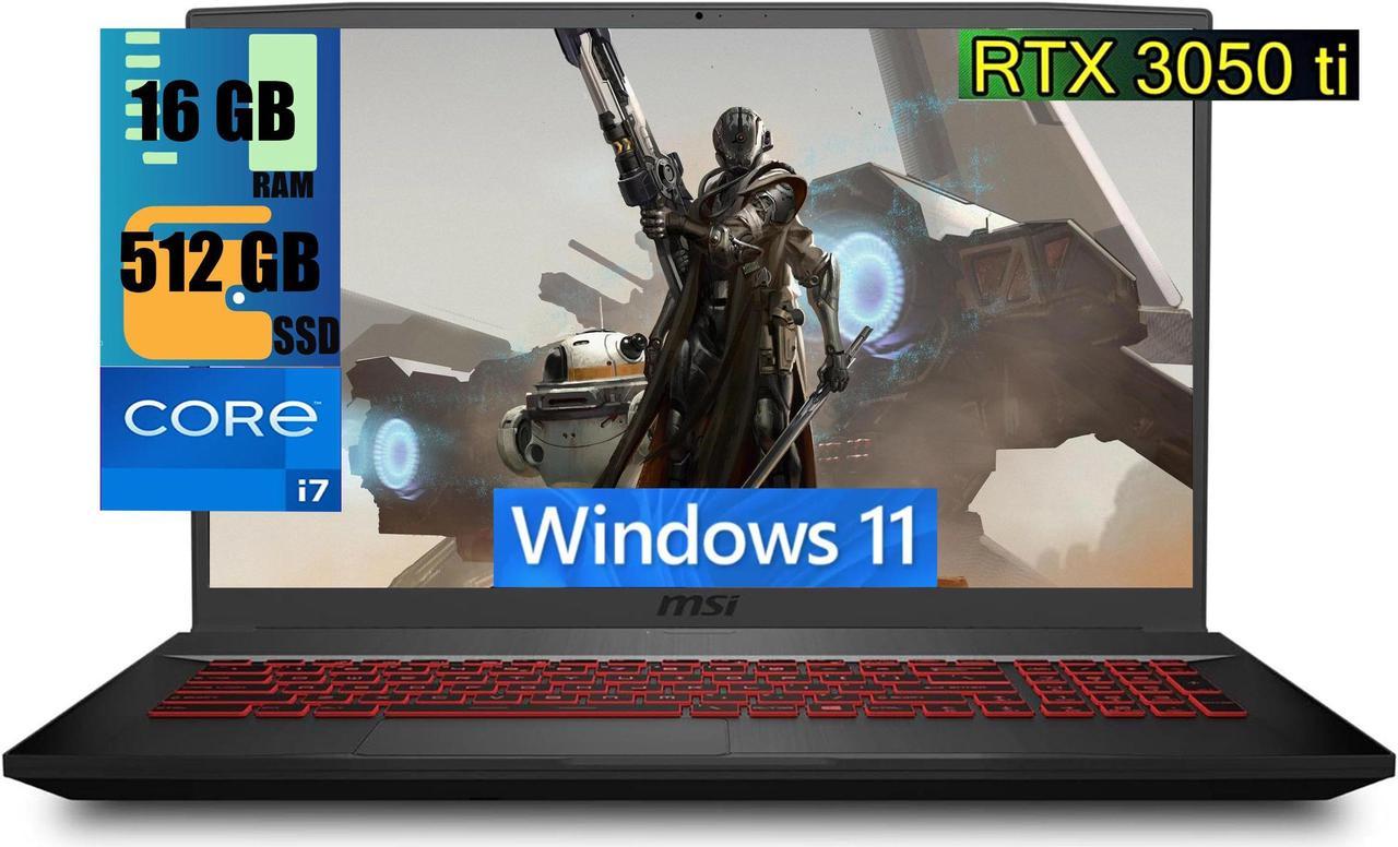 MSI Katana GF76 17 Gaming Laptop, 17.3" FHD 144Hz Display, Intel Core i7-11800H 8-Core Processors, NVIDIA GeForce RTX 3050 Ti 4GB Graphics, 16GB DDR5  512GB PCIe SSD, Backlit, Windows 11