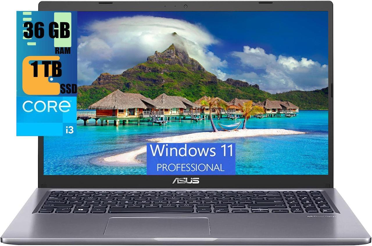 ASUS VivoBook 15 Laptop, 15.6" FHD (1920x1080) Display, Intel i3-1115G4 2 Cores Processor, Intel UHD Graphics, 36GB DDR4  1TB PCIe SSD, USB Type-C, HDMI, Wi-Fi, Windows 11 Pro