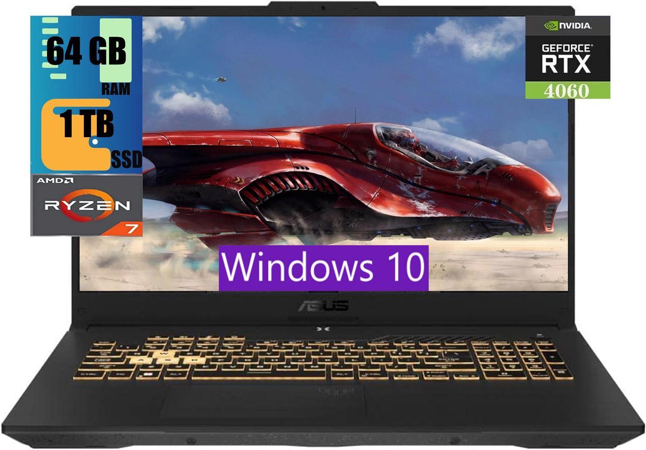 ASUS TUF Gaming A17 Gaming Laptop, 17.3" FHD 144Hz Display, AMD Ryzen 7 7735HS 8 Cores processor, NVIDIA GeForce RTX 4060 8GB GDDR6, 64GB DDR5  1TB PCIe SSD, Wi-Fi 6 Bluetooth 5.2, Windows 10