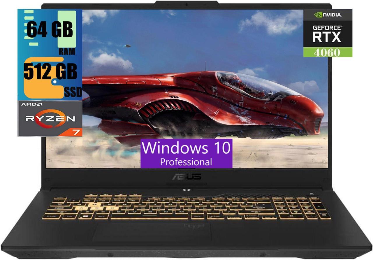 Main image of ASUS TUF Gaming A17 Gaming Laptop, 17.3" FHD 144Hz Display, AMD Ryzen 7 7735HS 8 Cores processor, NVIDIA GeForce RTX 4060 8GB GDDR6, 64GB DDR5  512GB PCIe SSD, Wi-Fi 6 Bluetooth 5.2, Windows 10 Pro