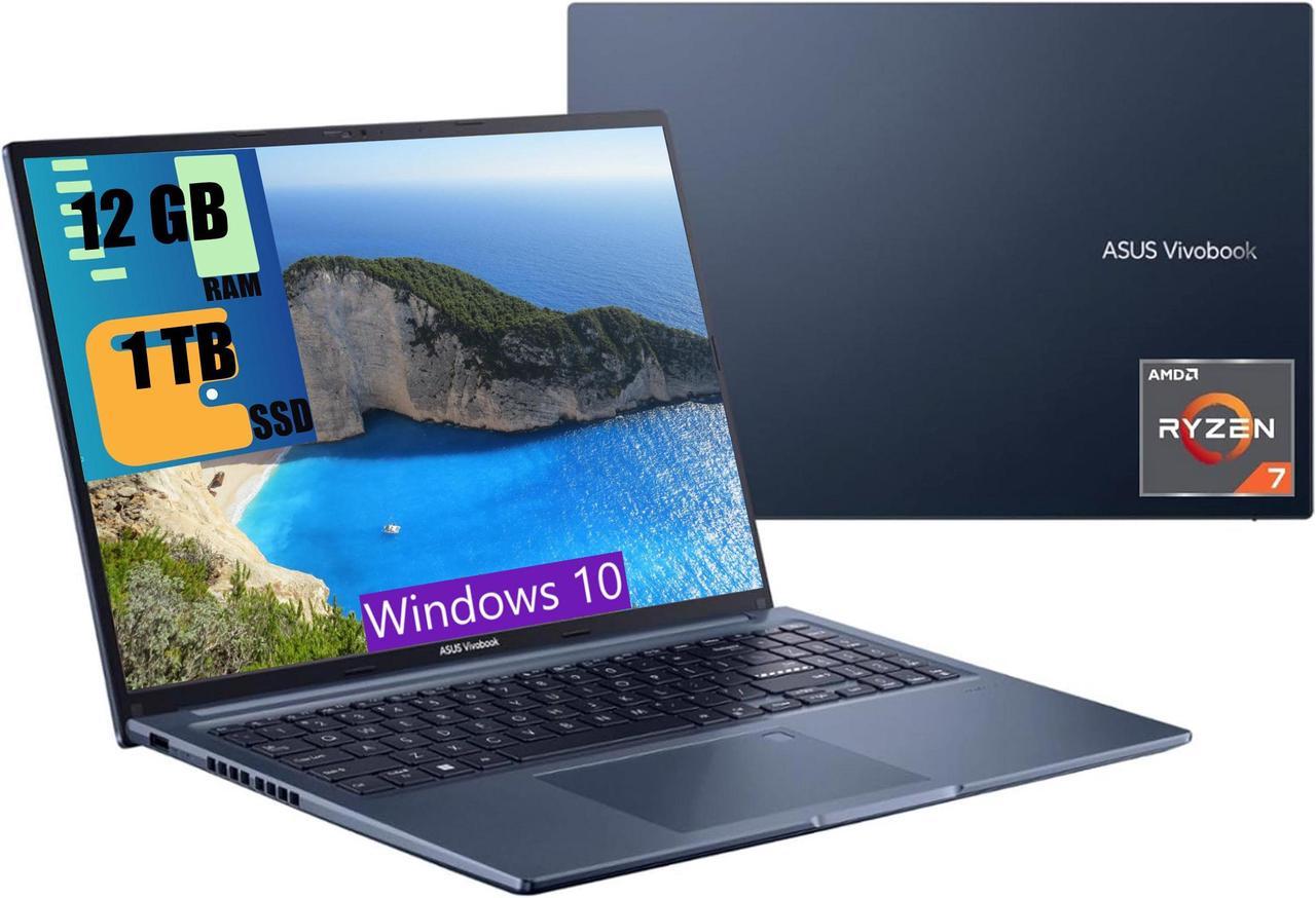 ASUS Vivobook 16 Laptop, 16" HD Display, AMD Ryzen 7 5800HS 8 core Processor, AMD Radeon Graphics, 12GB DDR4  1TB PCIe SSD, WiFi 6, Chiclet Keyboard, USB-A&C, Windows 10