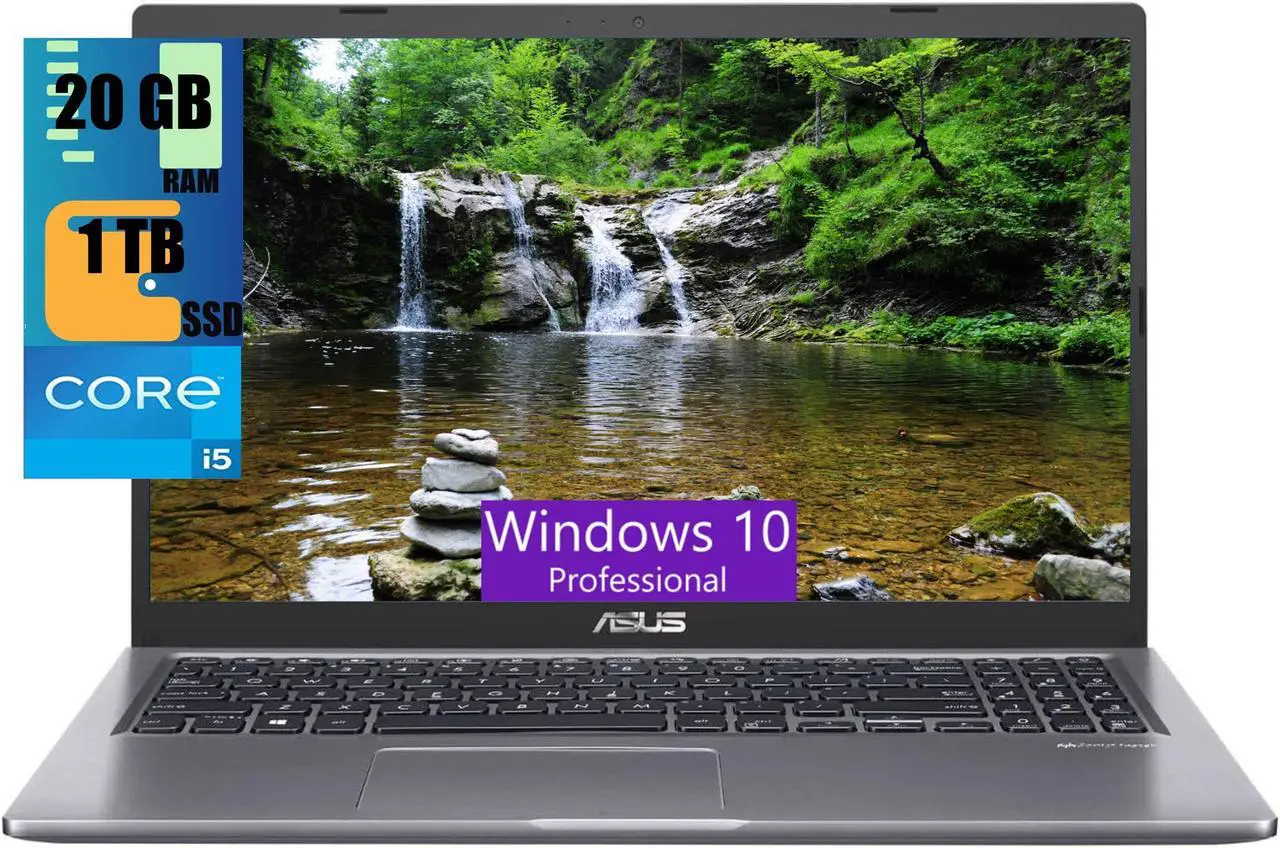 Main image of ASUS Vivobook 15 Laptop, 15.6" FHD (1920 x 1080) Touchscreen, Intel Core i5-1135G7 4 Cores Processor, Intel Iris Xe Graphics, 20GB DDR4  1TB PCIe SSD, Webcam, HDMI, Wi-Fi, Windows 10 Pro