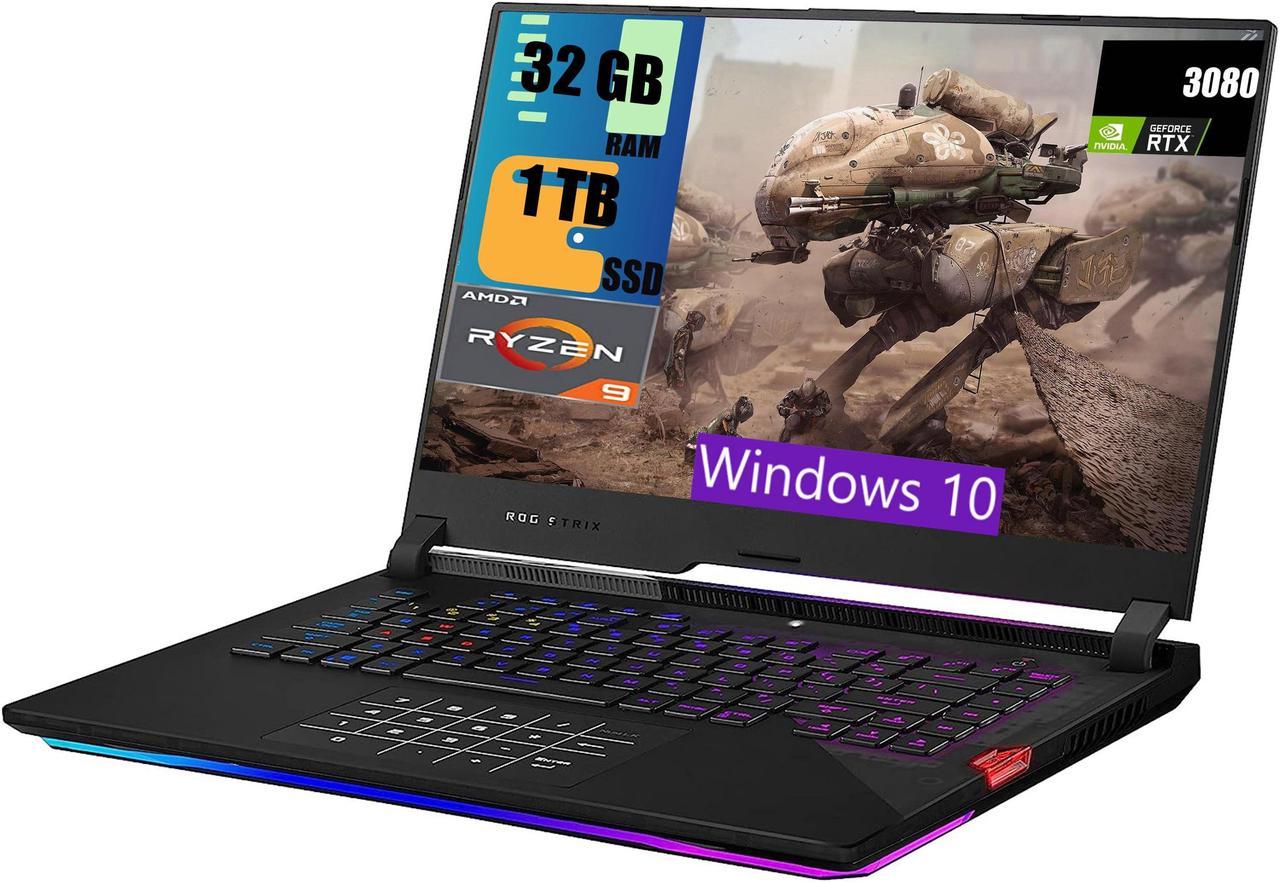 ASUS ROG Strix Scar 15 Gaming Laptop, 15.6" FHD 300Hz Display, AMD Ryzen 9 5900HX 8 cores Processor, NVIDIA GeForce RTX 3080 8GB GDDR6, 32GB DDR4  1TB PCIe SSD, RGB Keyboard, Windows 10