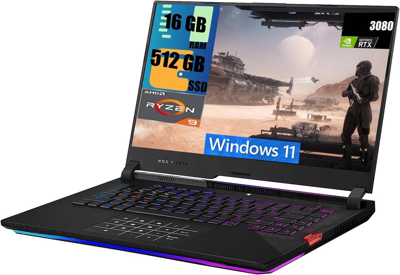 ASUS ROG Strix Scar 15 Gaming Laptop, 15.6" FHD 300Hz Display, AMD Ryzen 9 5900HX 8 cores Processor, NVIDIA GeForce RTX 3080 8GB GDDR6, 16GB DDR4  512GB PCIe SSD, RGB Keyboard, Windows 11