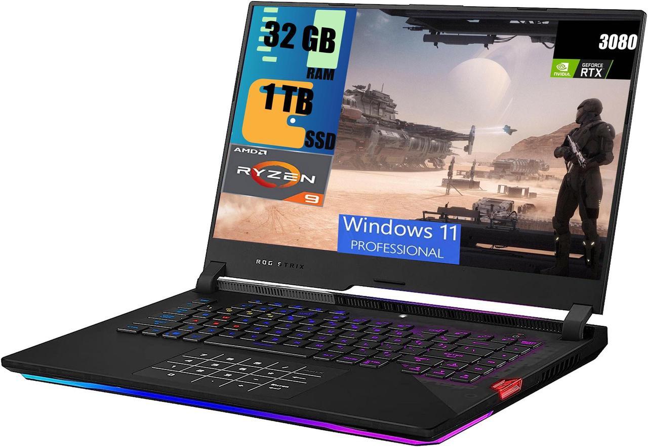 ASUS ROG Strix Scar 15 Gaming Laptop, 15.6" FHD 300Hz Display, AMD Ryzen 9 5900HX 8 cores Processor, NVIDIA GeForce RTX 3080 8GB GDDR6, 32GB DDR4  1TB PCIe SSD, RGB Keyboard, Windows 11 Pro