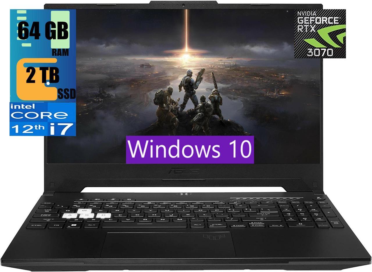 ASUS TUF Dash 15 Gaming Laptop, 15.6" 144Hz Full HD Display, Intel Core i7-12650H 10 Cores Processor, NVIDIA GeForce RTX 3070 8GB GDDR6, 64GB DDR5  2TB PCIe SSD, Backlit KB, Wi-Fi 6, Windows 10