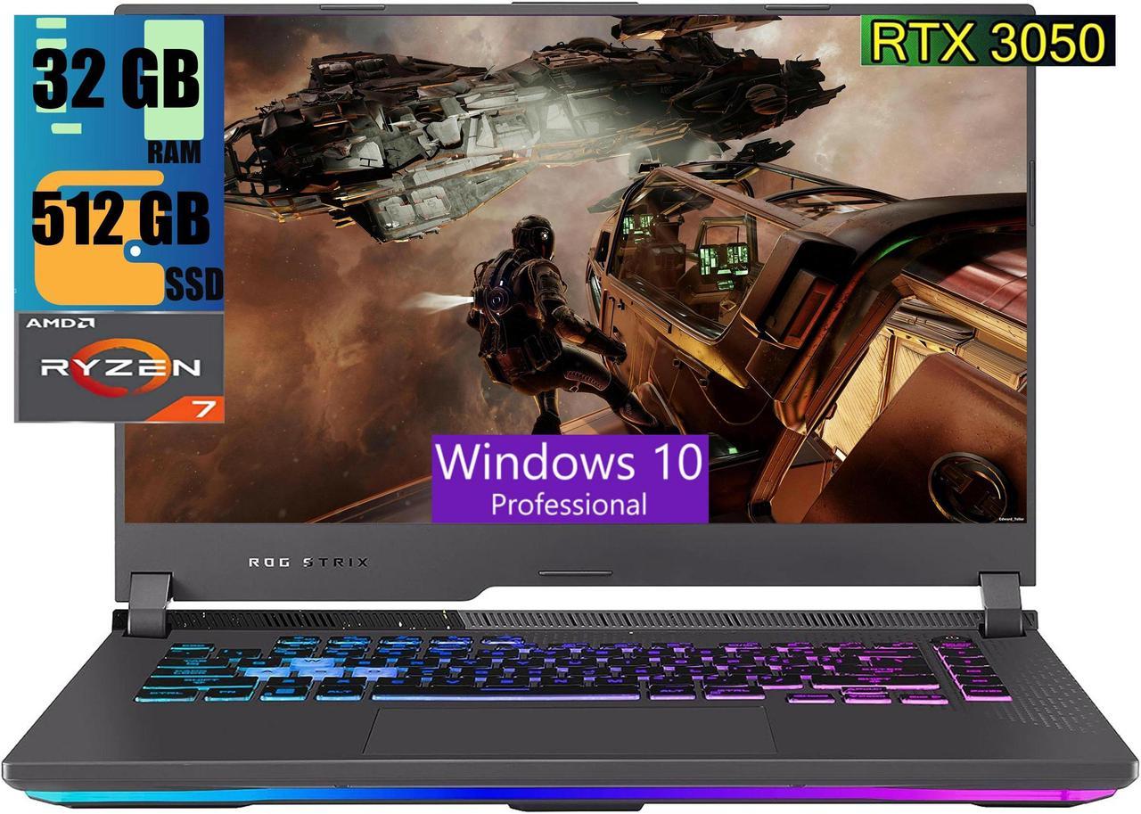 ASUS ROG Strix G15 Gaming Laptop, 15.6" FHD 144Hz Display, AMD Ryzen 7 6800H 8 cores processor, NVIDIA GeForce RTX 3050 4GB GDDR6, 32GB DDR5  512GB PCIe SSD, Wi-Fi 6E, Windows 10 Pro