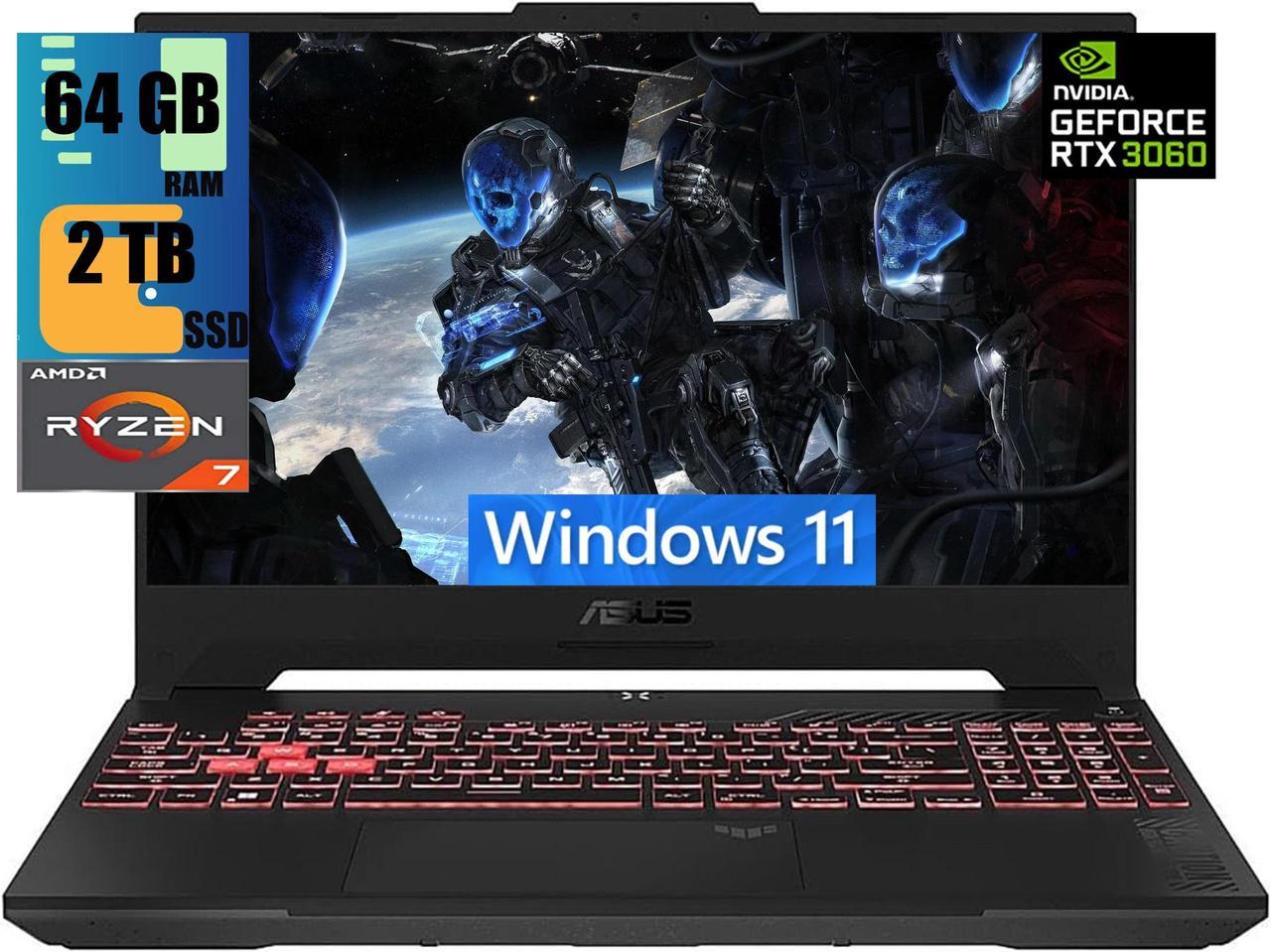 ASUS TUF Gaming A17 Gaming Laptop, 17.3" 144Hz FHD Display, AMD Ryzen 7 6800H Octa-core Processor, NVIDIA GeForce RTX 3060 6GB GDDR6, 64GB DDR5  2TB PCIe SSD, Wi-Fi 6, Windows 11