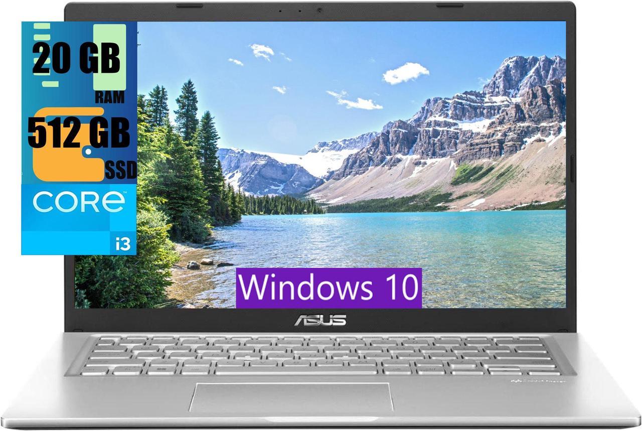 ASUS Vivobook 14 Laptop, 14" HD Touchscreen, 11th Gen Intel Core i3-1115G4 2 cores, Intel UHD Graphics, 20GB DDR4  512GB PCIe SSD, HDMI, Webcam, Windows 10