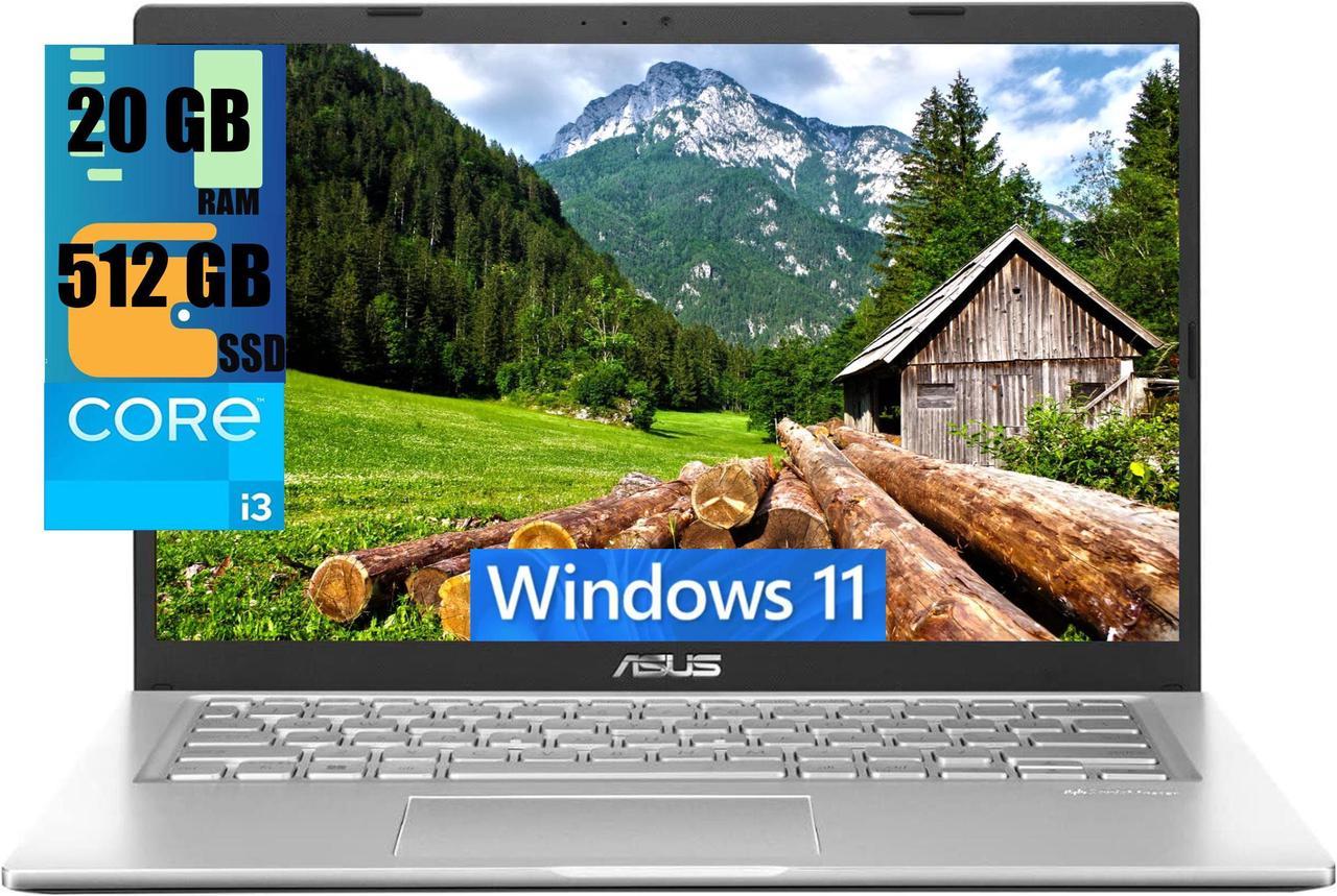 ASUS Vivobook 14 Laptop, 14" HD Touchscreen, 11th Gen Intel Core i3-1115G4 2 cores, Intel UHD Graphics, 20GB DDR4  512GB PCIe SSD, HDMI, Webcam, Windows 11