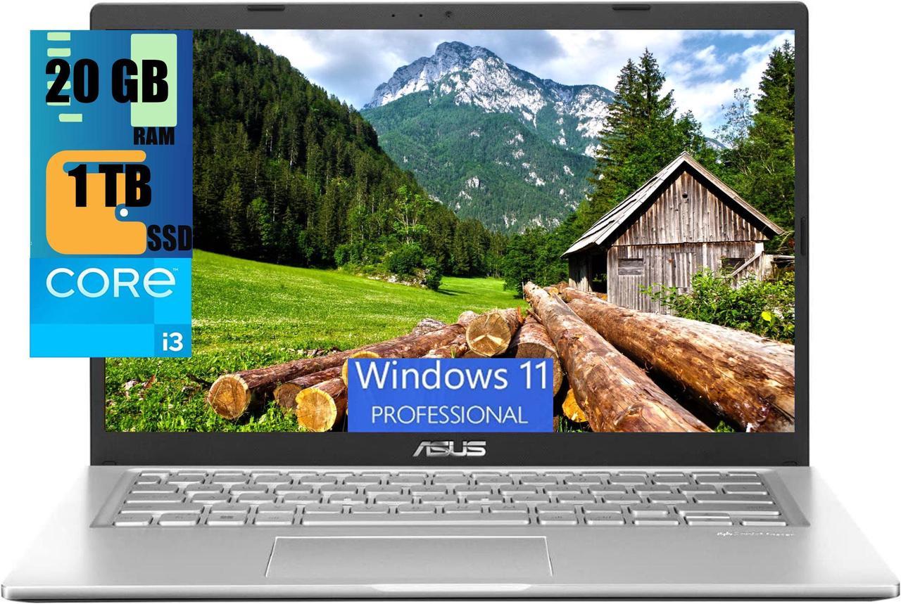 ASUS Vivobook 14 Laptop, 14" HD Touchscreen, 11th Gen Intel Core i3-1115G4 2 cores, Intel UHD Graphics, 20GB DDR4  1TB PCIe SSD, HDMI, Webcam, Windows 11 Pro