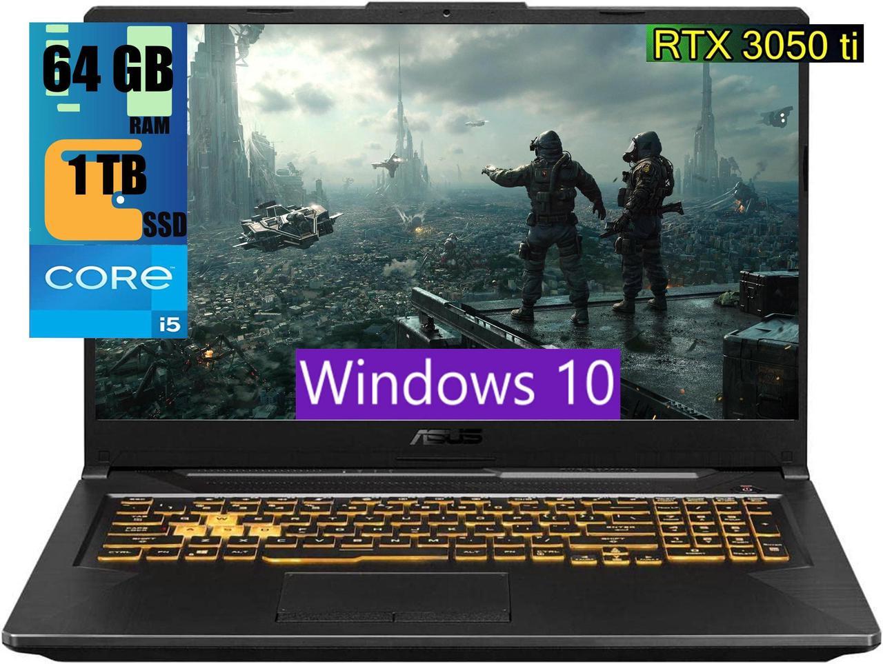 ASUS TUF 17 Gaming Laptop, 17.3" Full HD 144Hz Display, Intel Core i5-11260H 6 Cores Processor, NVIDIA GeForce RTX 3050 Ti 4GB GDDR6, 64GB DDR4  1TB PCIe SSD, WiFi 6, Windows 10