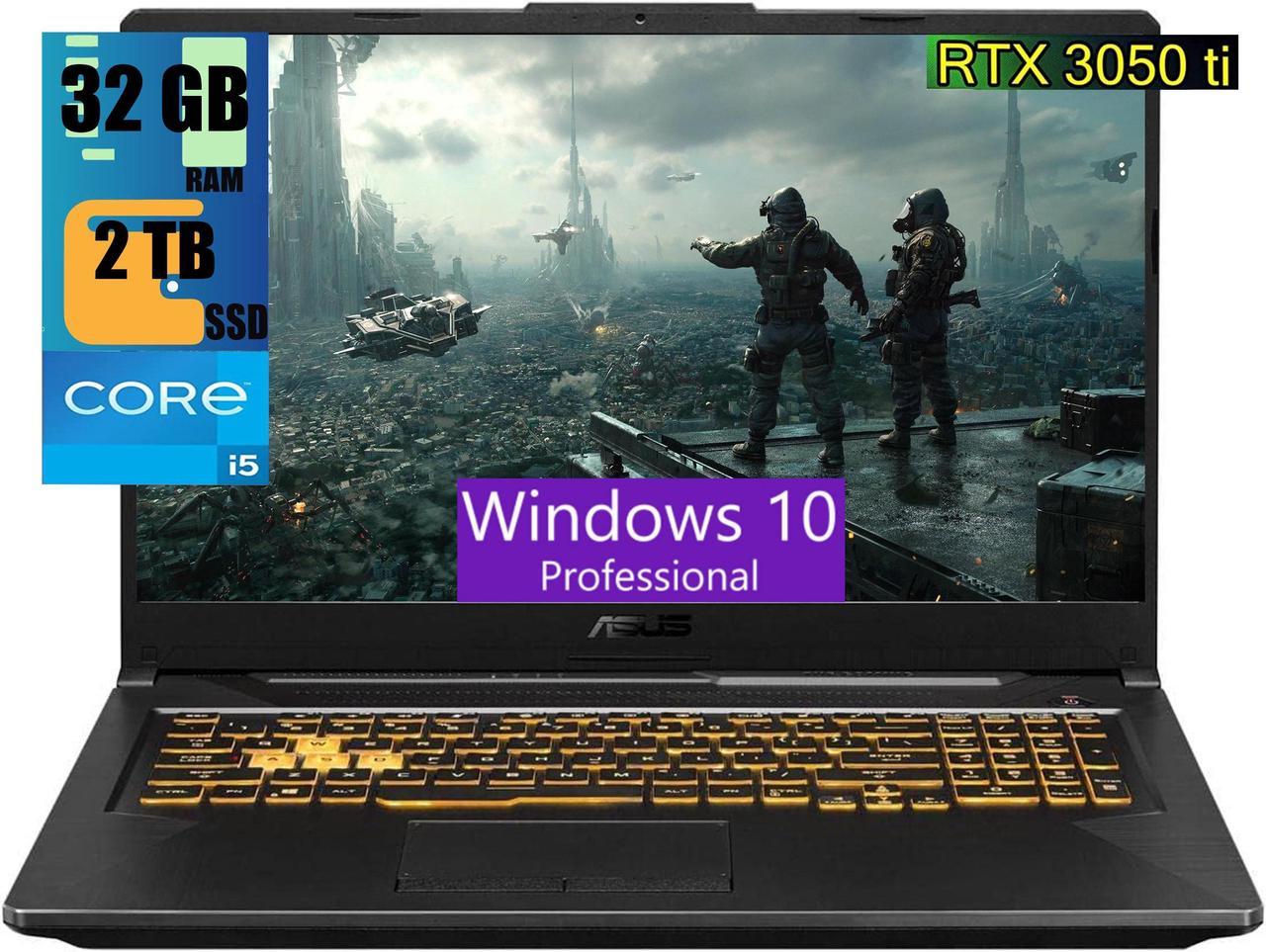 ASUS TUF 17 Gaming Laptop, 17.3" Full HD 144Hz Display, Intel Core i5-11260H 6 Cores Processor, NVIDIA GeForce RTX 3050 Ti 4GB GDDR6, 32GB DDR4  2TB PCIe SSD, WiFi 6, Windows 10 Pro